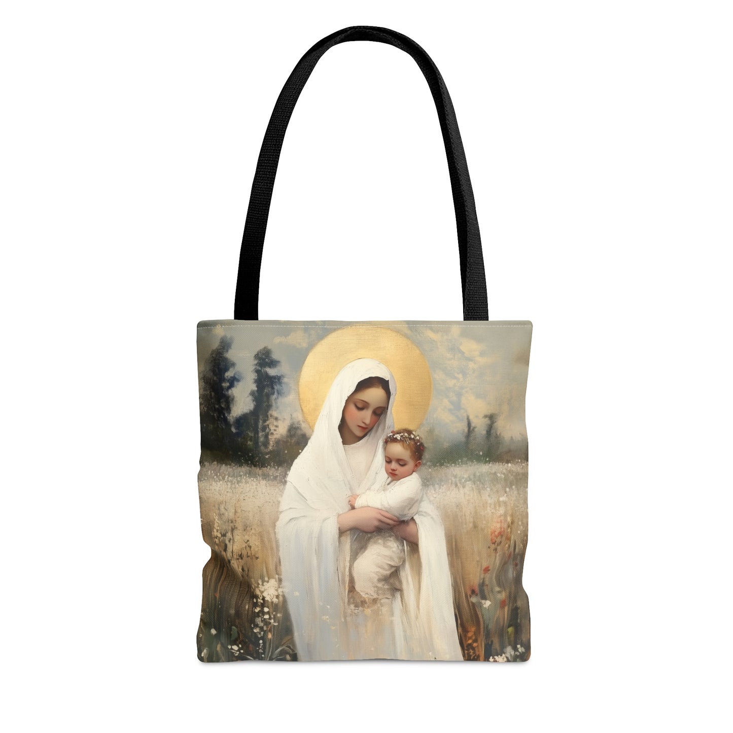Our Lady of the Prairie - Tote Bag - Large Medium Small Faith Art Bag - Bible Study Faith Purse - Double Sided