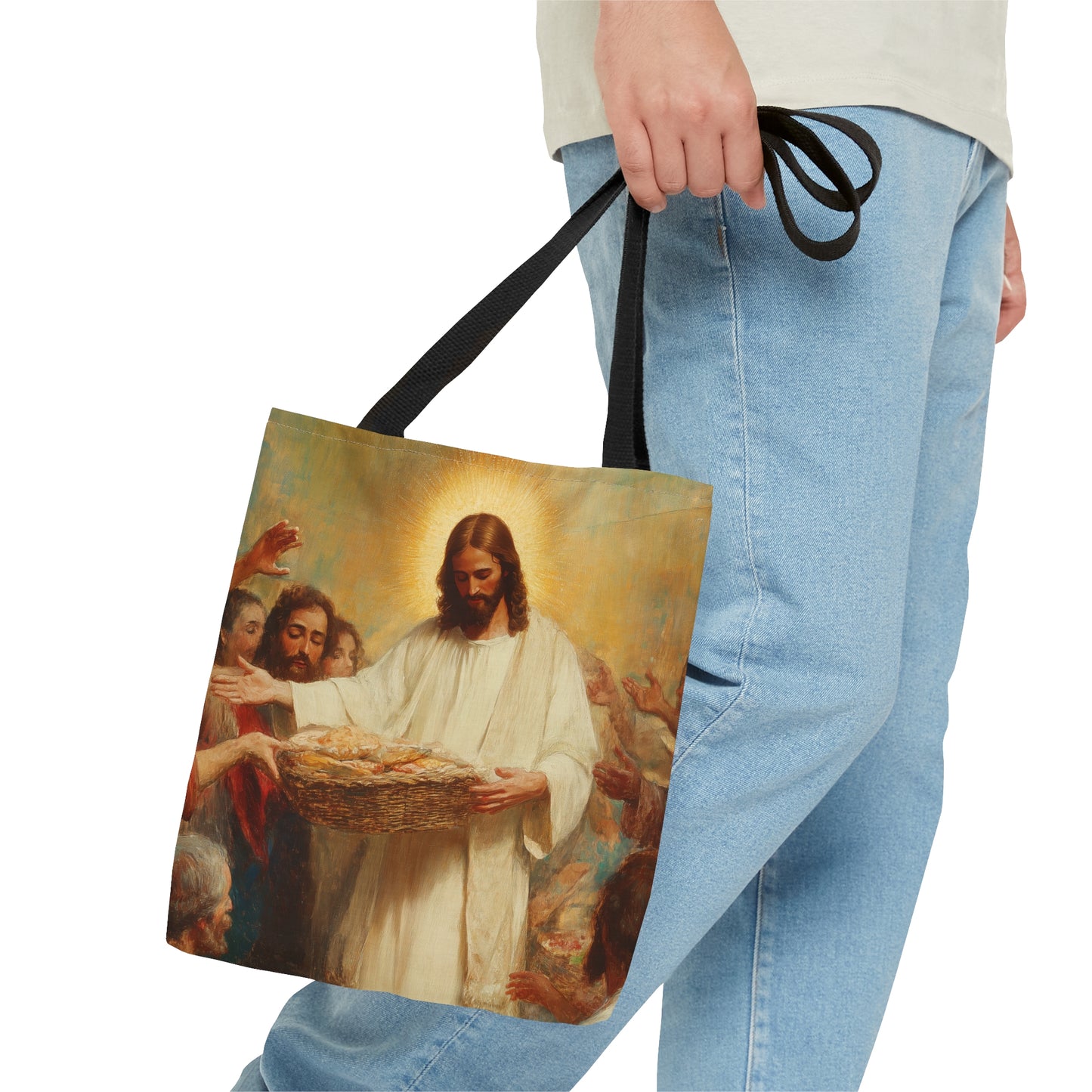 The Quiet Multiplication of Love : Loaves and Fishes - Tote Bag - Large Medium Small Faith Art Bag - Catholic Faith Purse