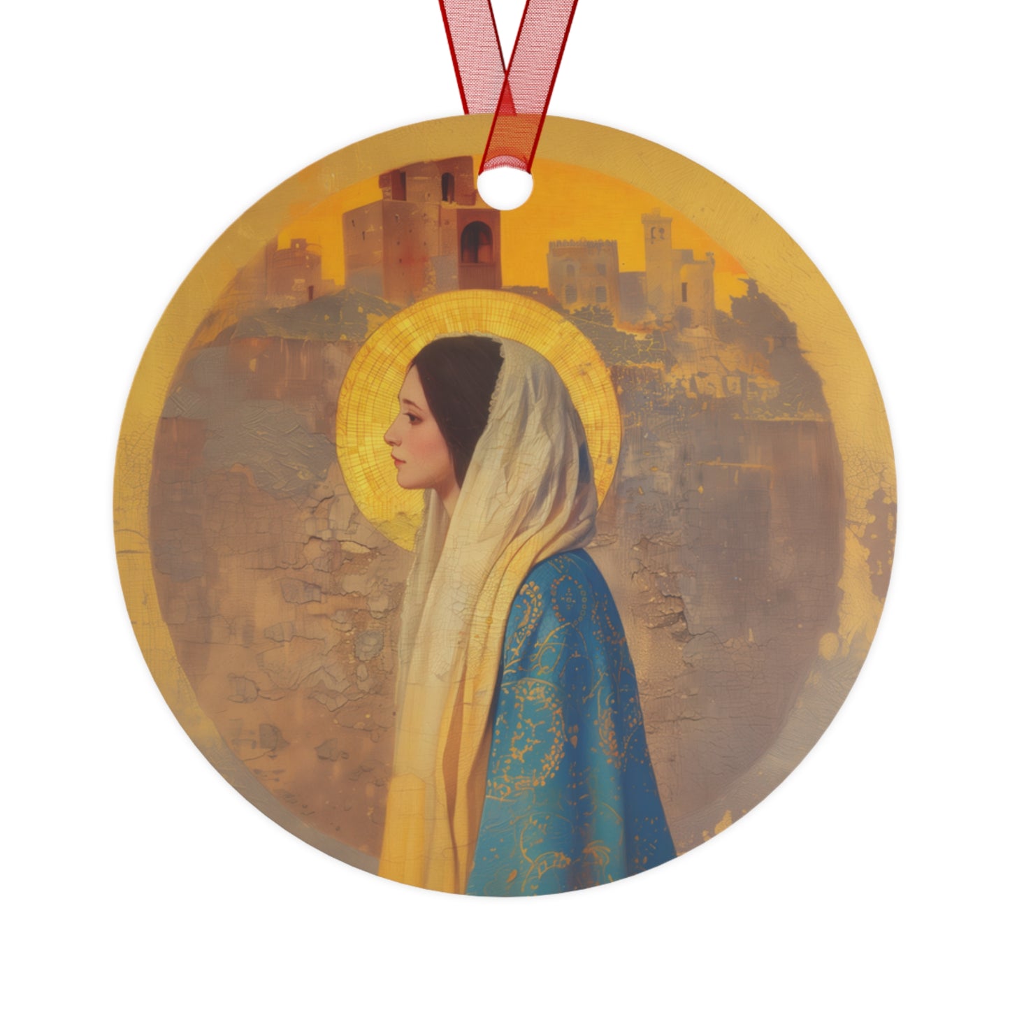 Mary of Nazareth - Mother Mary - Marian Title - Virgin Mary - Metal Ornament - Religious Holiday Christmas Ornament