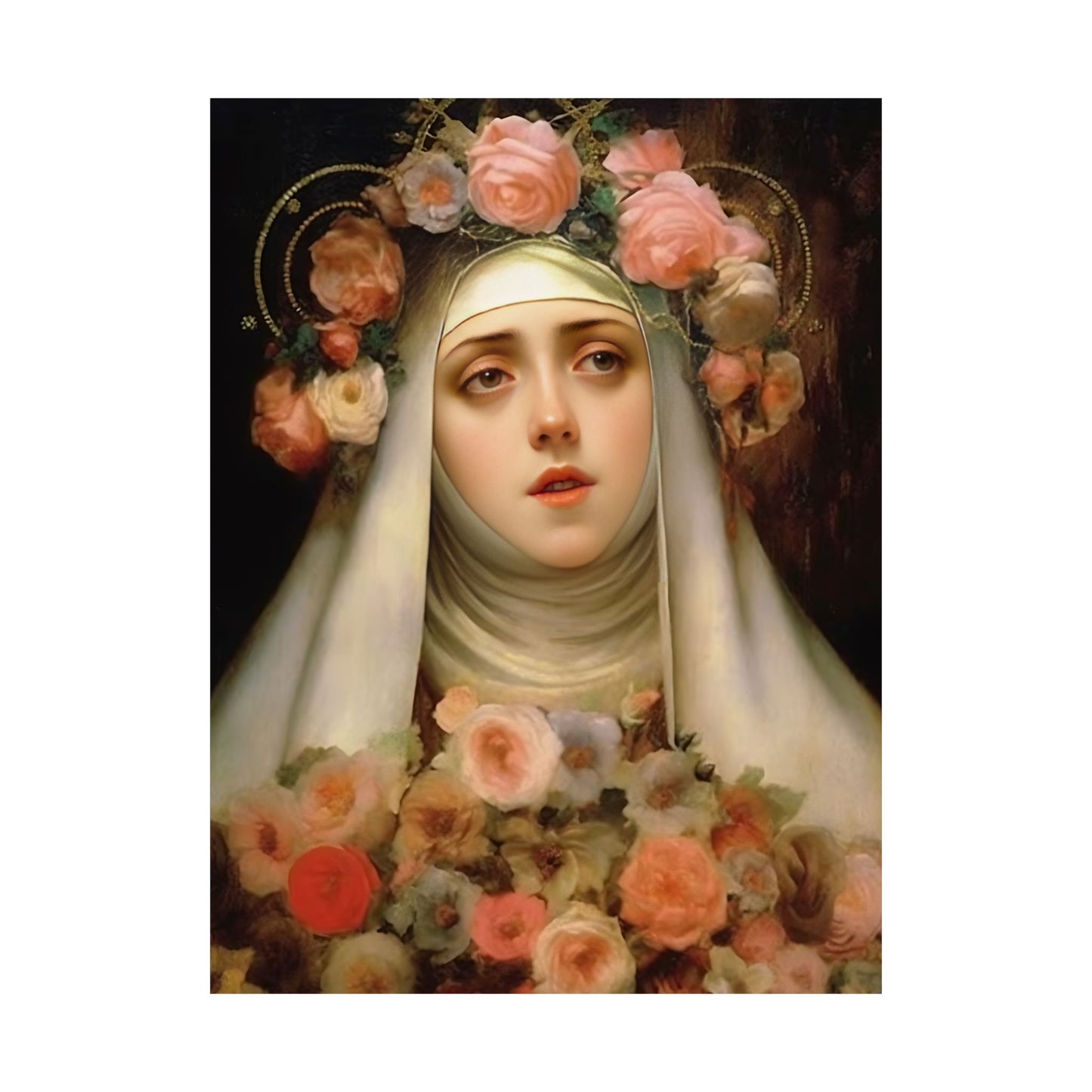 Saint Rose of Lima - Sanctified Souls Print - Multiple Sizes - Premium Matte Vertical Posters - Patron Saint of Florists