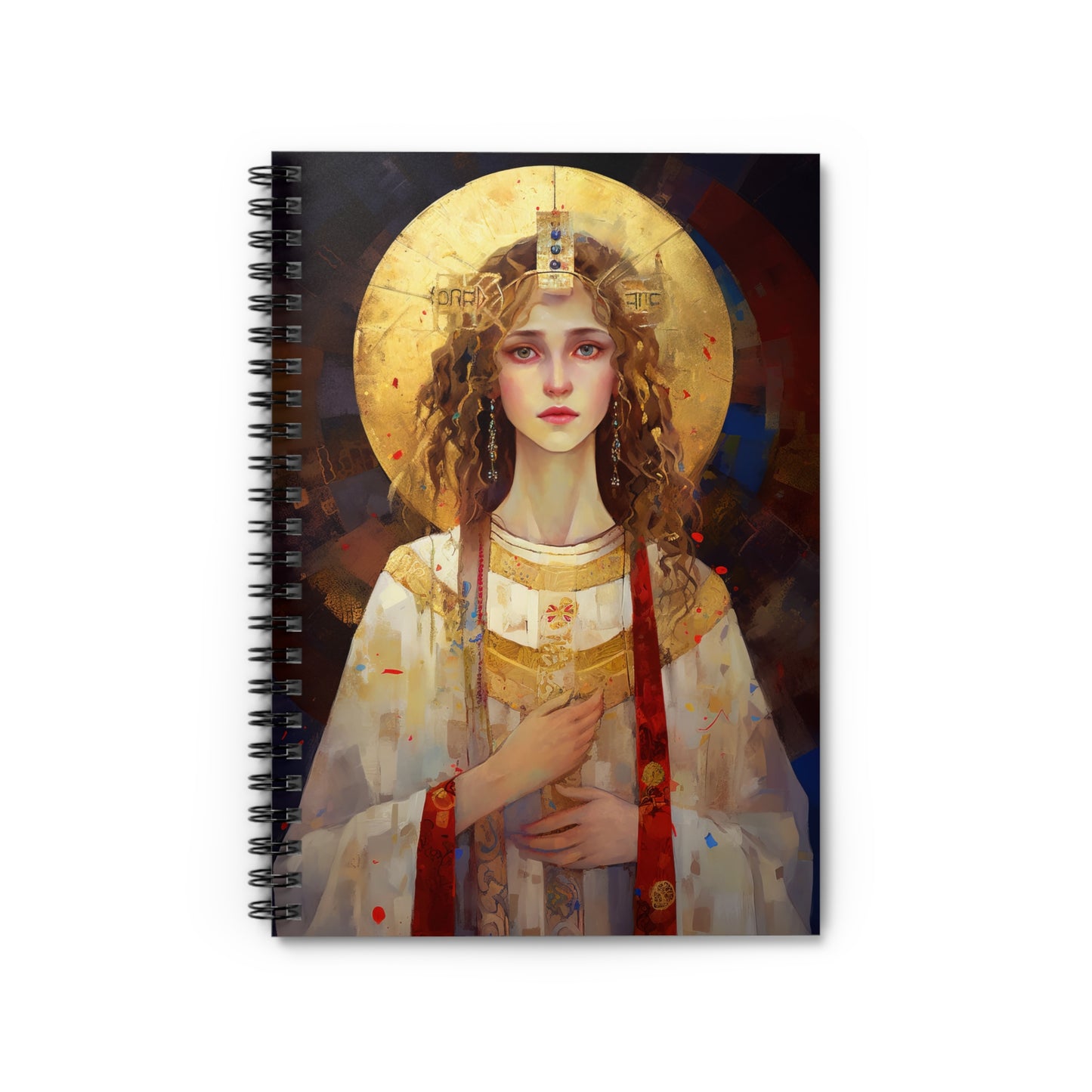Saint Ursula Journal - Sanctified Souls Art - Religious Based Notebook - Spiral Notebook - Ruled Line