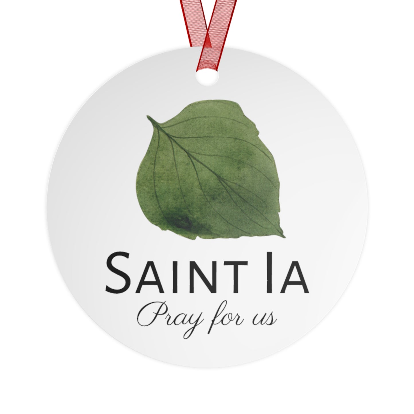 Saint Ia of Cornwall Metal Ornament - Religious Holiday Christmas Ornament and Keepsake - Double sided - Prayer Ornament