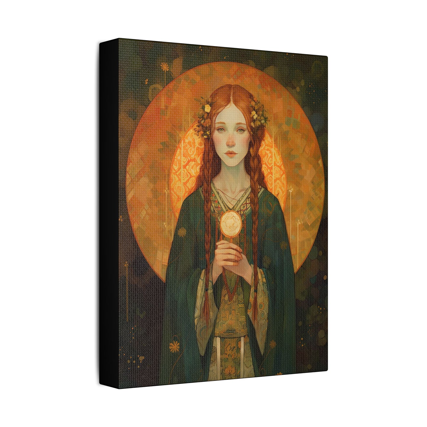 Saint Brigid of Ireland Canvas Print - Multiple Sizes - Catholic Home art - Museum Wrapped Canvas - Sanctified Souls Print
