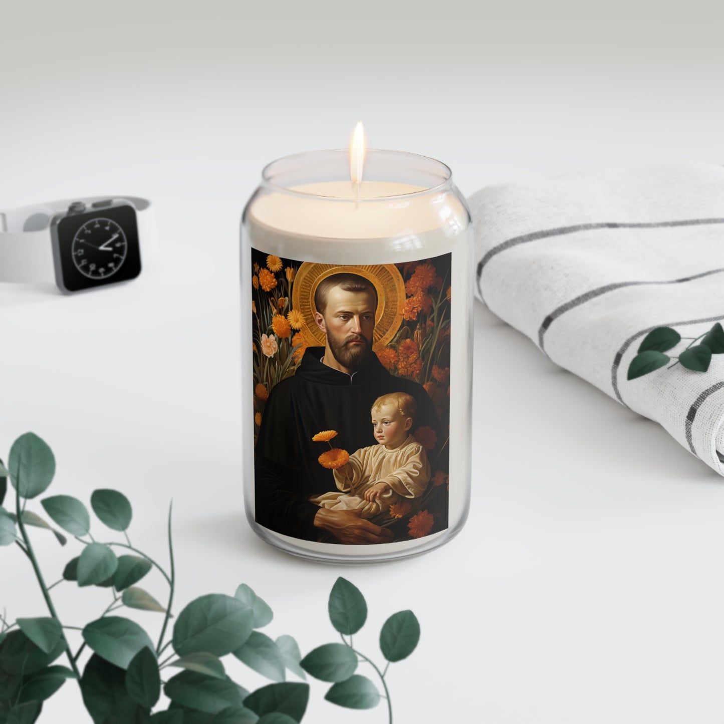 Saint Cajetan - Scented Prayer Candle, 13.75oz - Tall Size - Religious Prayer Candle - Catholic Art