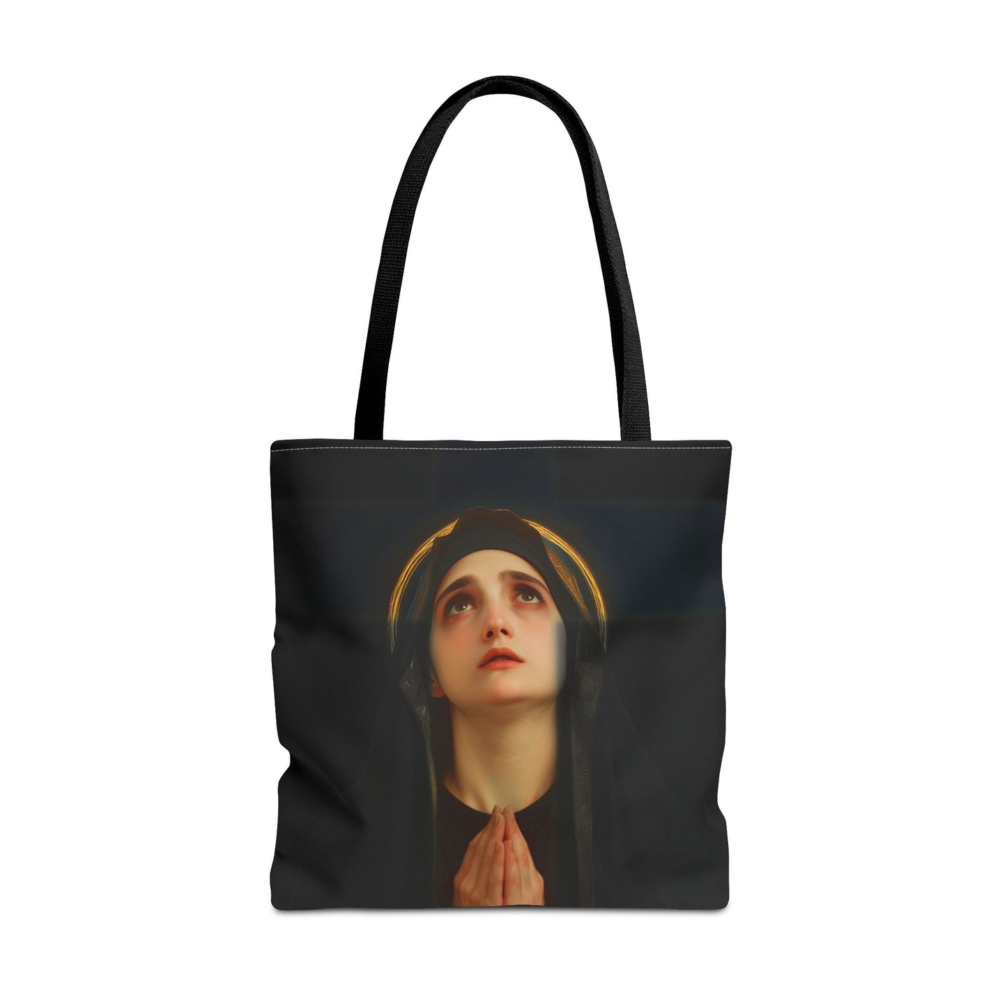 Our Lady of the Cross - Mother Mary  - Our Lady of the Crucifix - Marian Art - Tote Bag - Large Medium Small Faith Art Bag - Tote Purse