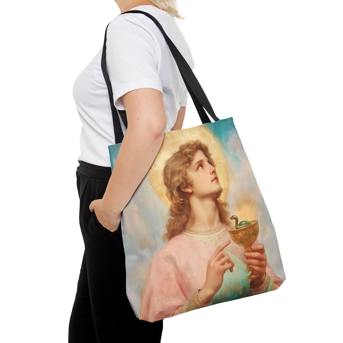 Saint John the Apostle Tote Bag - Large Medium Small Faith Art Bag - Re usable Tote Purse - Double Sided - Catholic Art Bag