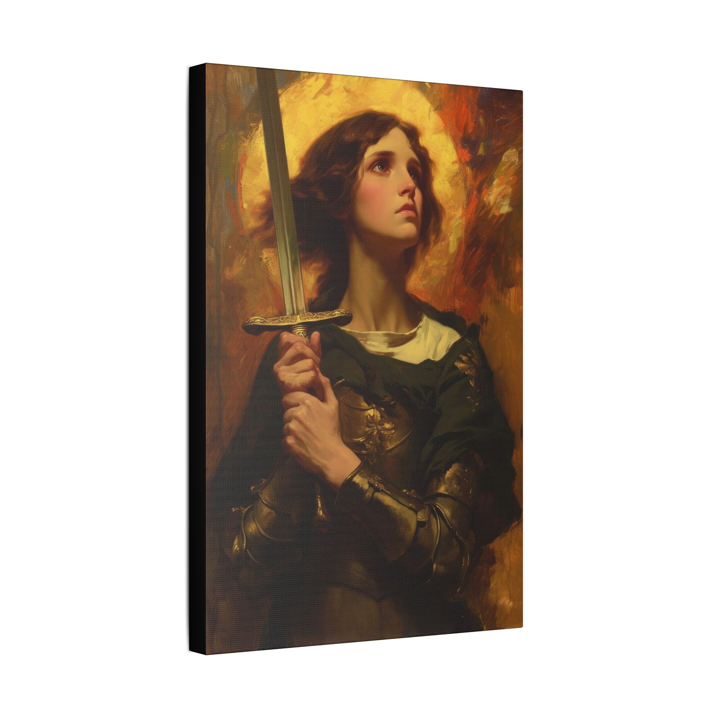 Portrait of Saint Joan of Arc - Museum Wrapped Canvas - Sanctified Souls Print - Religious Art for your Home