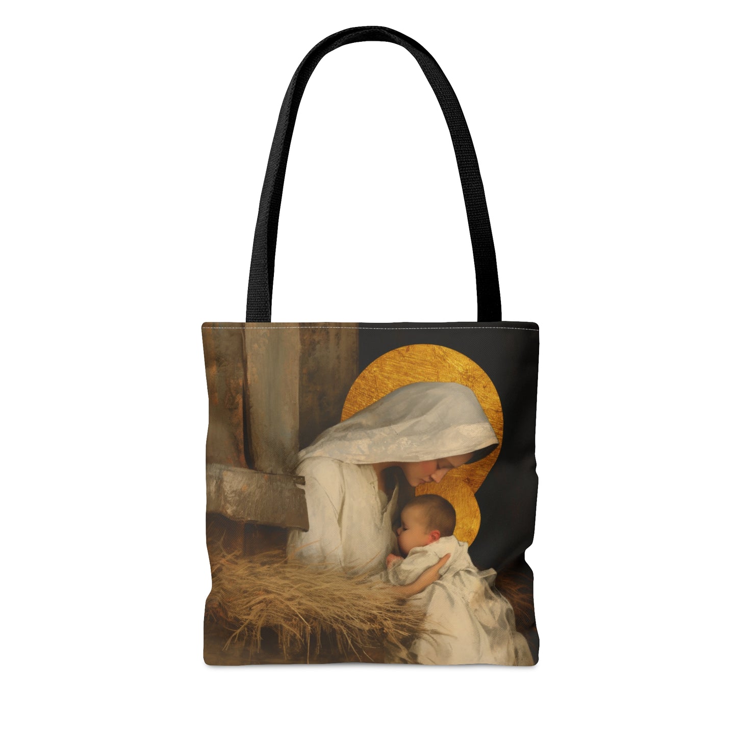 Our Lady of the Manger - Mother Mary and the Christ Child - Tote Bag - Large Medium Small Faith Art Bag - Catholic Faith Purse