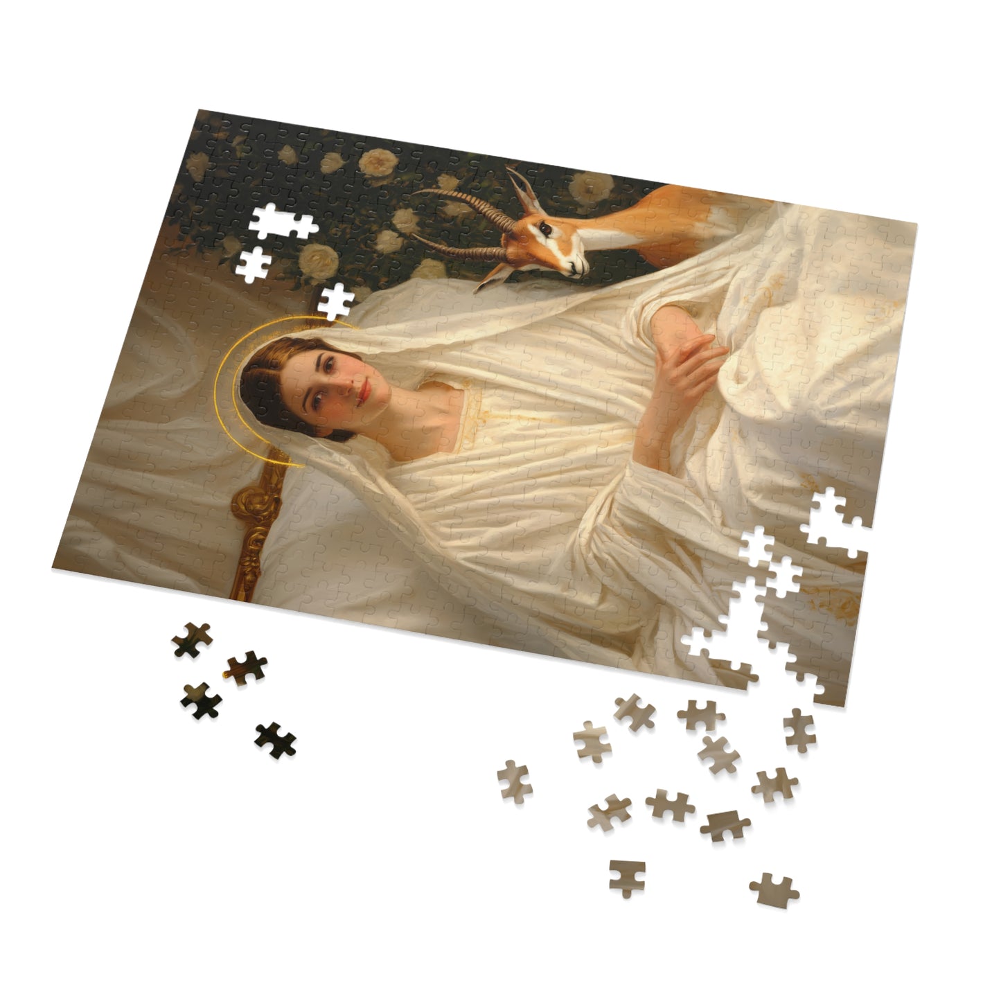 Saint Tabitha - Puzzle and Keepsake Tin - Religious (30, 110, 252, 500,1000) - Religious Puzzle - Gifts for Catholic Families