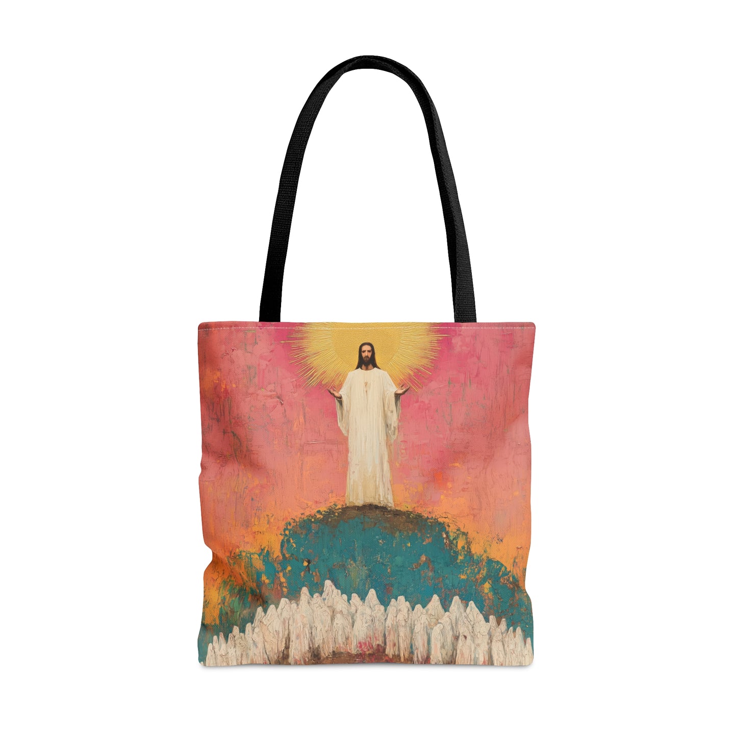 Light Pierced the Abyss Tote Bag - Large Medium Small Faith Art Bag - Catholic Faith Purse - Double Sided