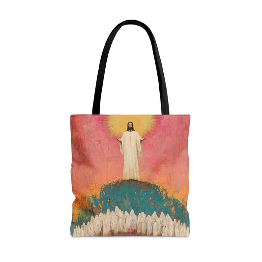 Light Pierced the Abyss Tote Bag - Large Medium Small Faith Art Bag - Catholic Faith Purse - Double Sided