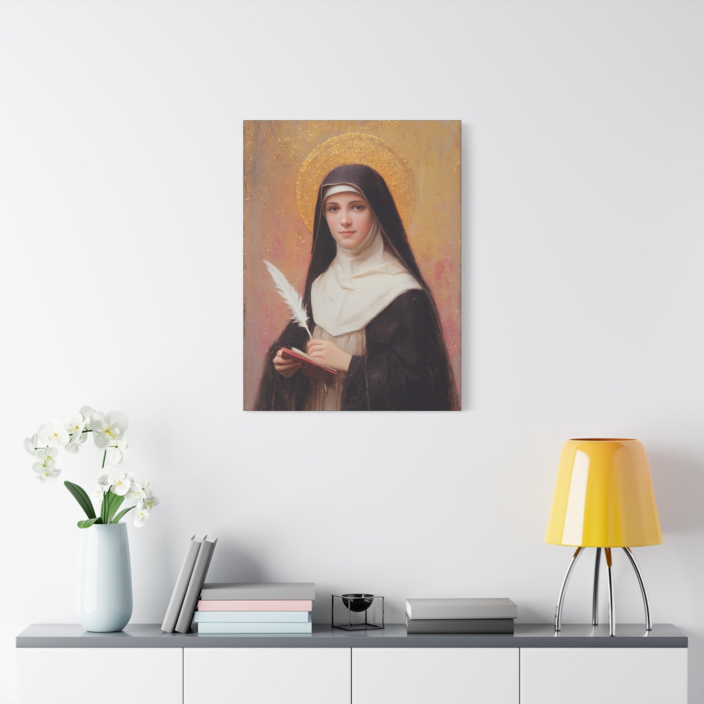 Saint Mechtildis / Mechtide of Hefta / Mechthild of Hackeborn - Gallery Wrapped Canvas - Print - Religious Art for your Home - Catholic Art