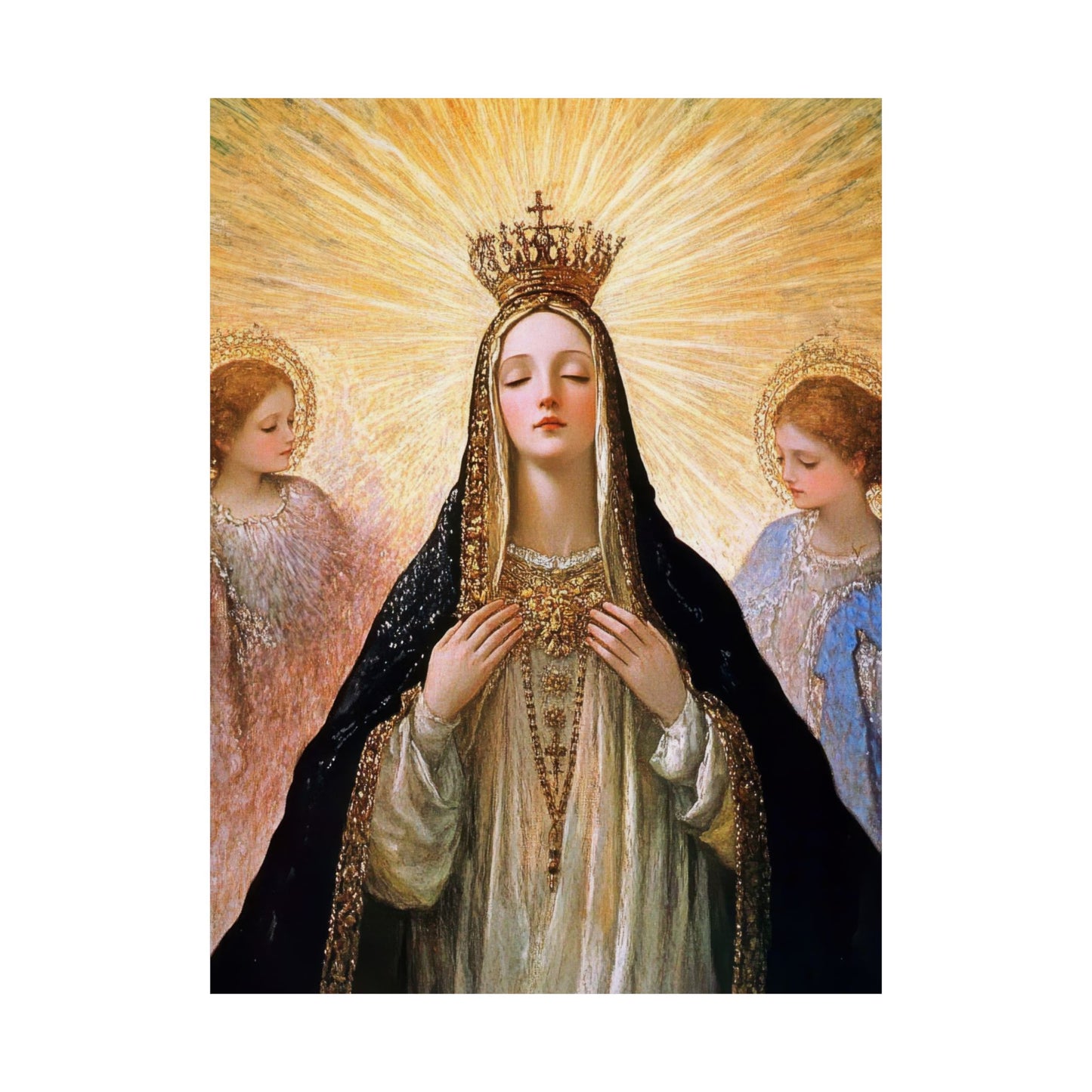 Divine Majesty: The Crowning of the Queen of Heaven - Sanctified Souls Print - Multiple Sizes - Premium Posters - Catholic Art - Christian