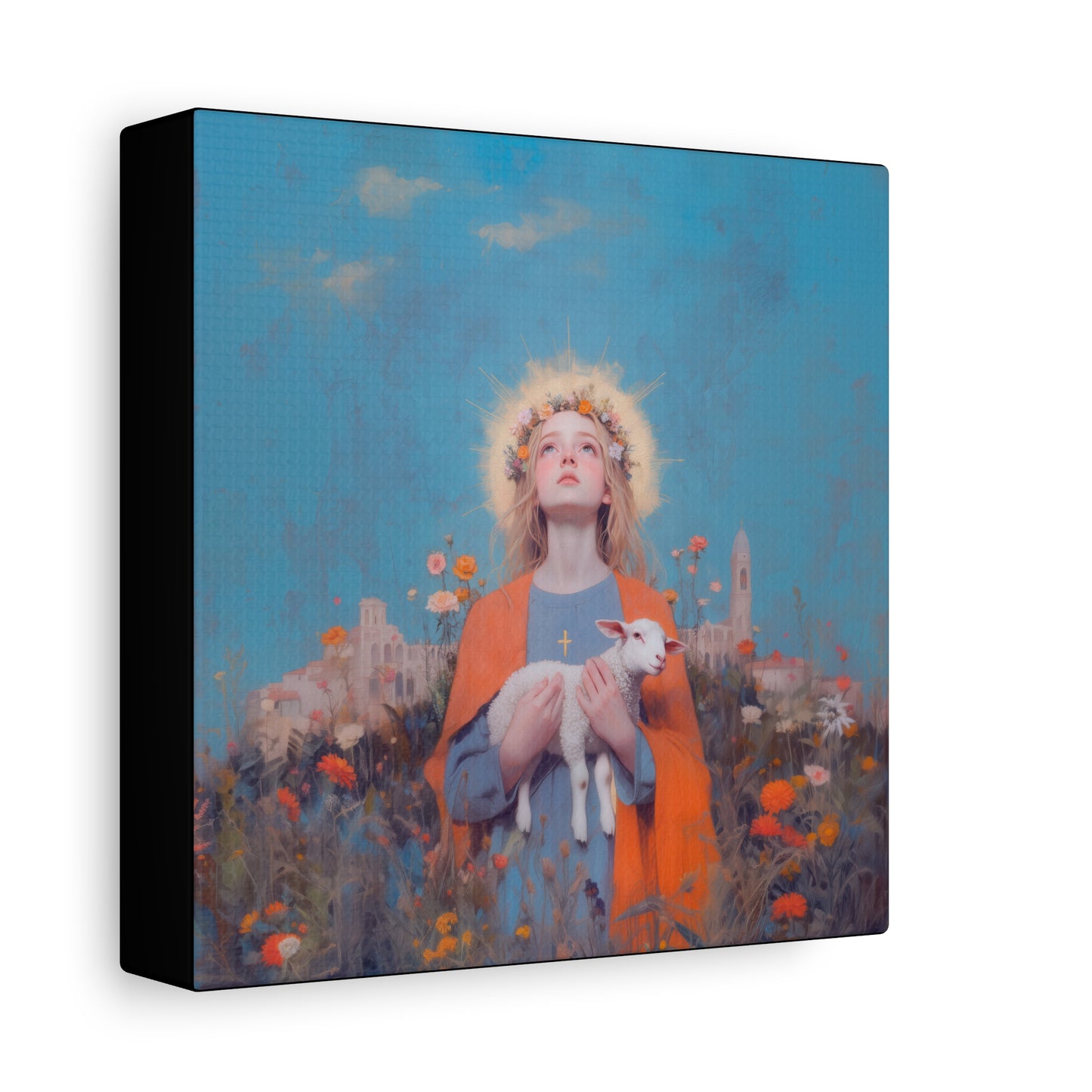 Saint Agnes of Rome -  Museum Wrapped Canvas - Sanctified Souls Print - Religious Art for your Home - Catholic Patron Saint Art