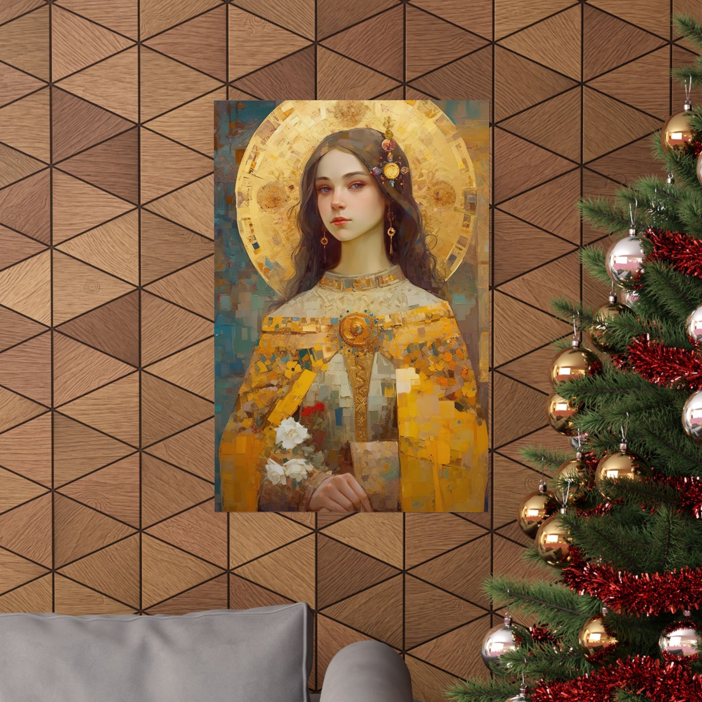 Saint Dymphna - Sanctified Souls Print - Multiple Sizes - Premium Matte Vertical Posters