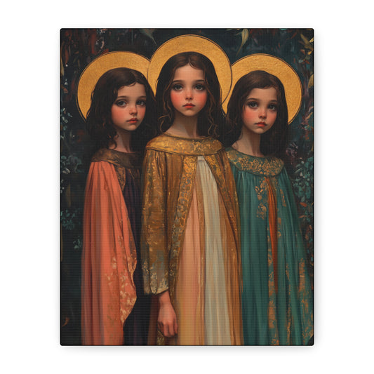 Saints Faith, Hope and Charity - Museum Wrapped Canvas - Print - Religious Art for your Home - Christian print - Prayer Room Catholic Saint