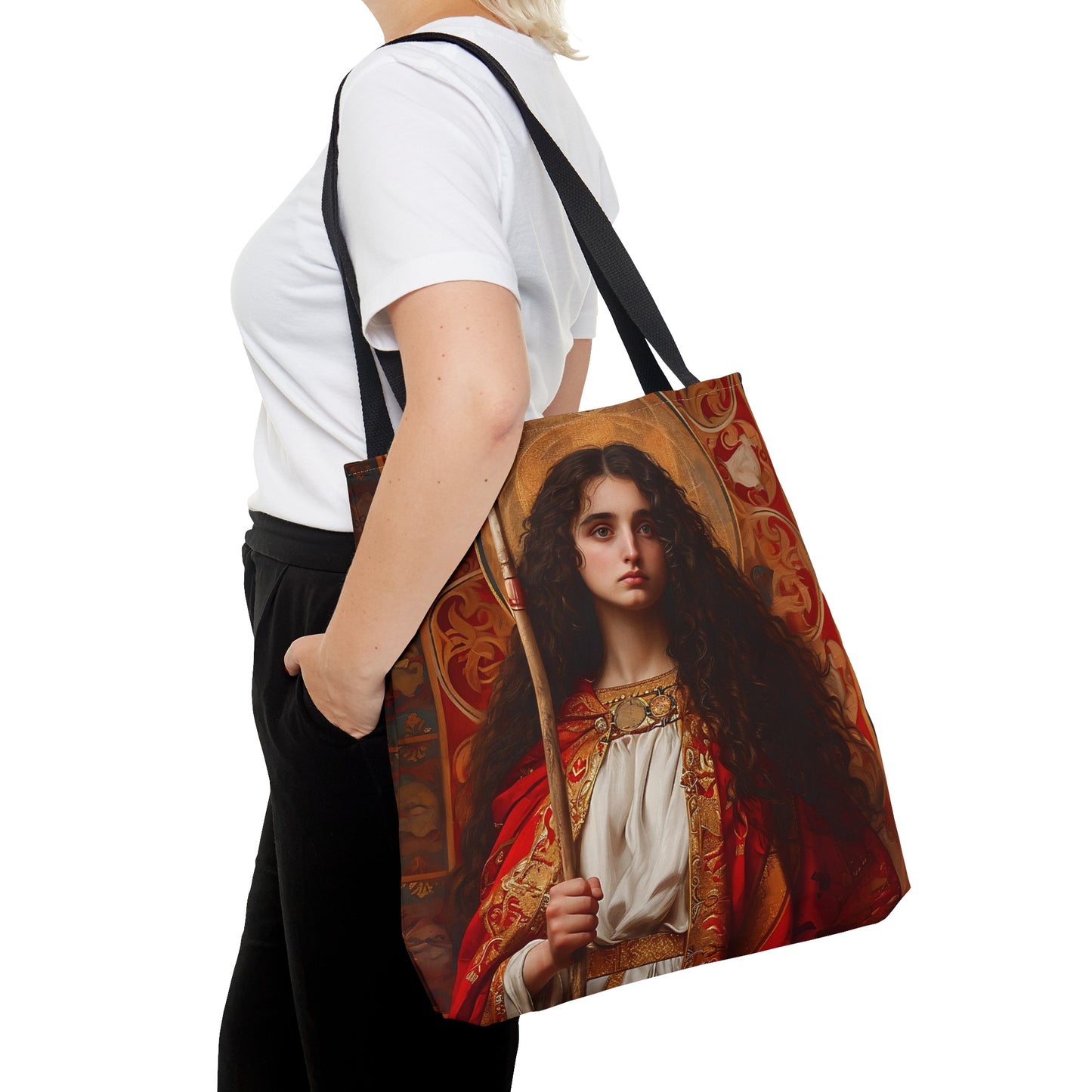 Saint Adela of Normandy Tote Bag - Large Medium Small Faith Art Bag - Re usable Tote Purse - Double Sided - Catholic Art Bag
