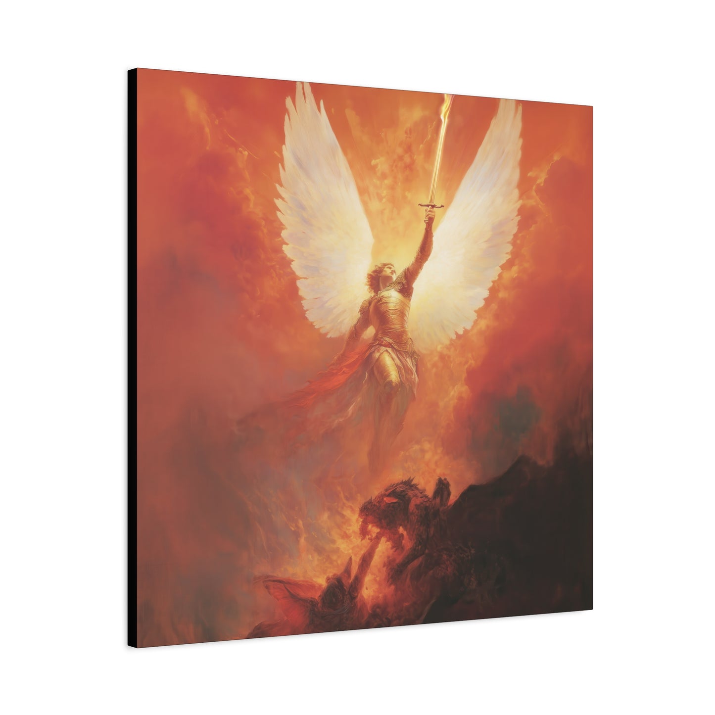 Saint Michael the Archangel -  Museum Wrapped Canvas - Sanctified Souls Print - Religious Art for your Home - Angel Art - Religious