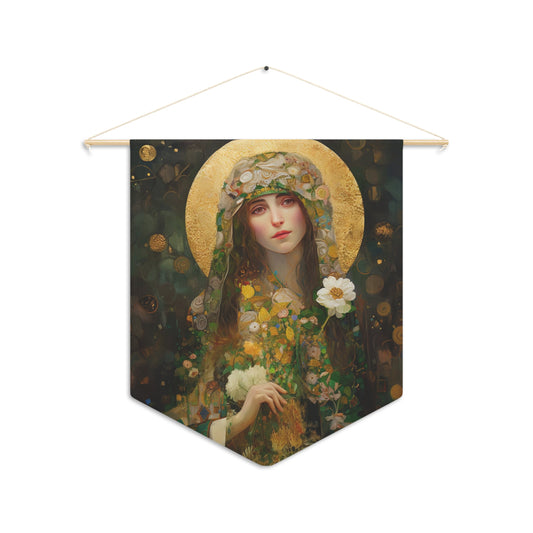 Saint Regina Wall Banner / Wall Hanging - Prayer room art - Large religious Christian Saint Art Print - Prayer room art - 18" x 21"