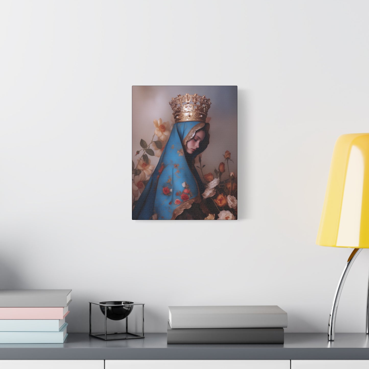 Our Lady of the Roses - Gallery Wrapped Canvas - Print - Religious Art for your Home - Catholic Art
