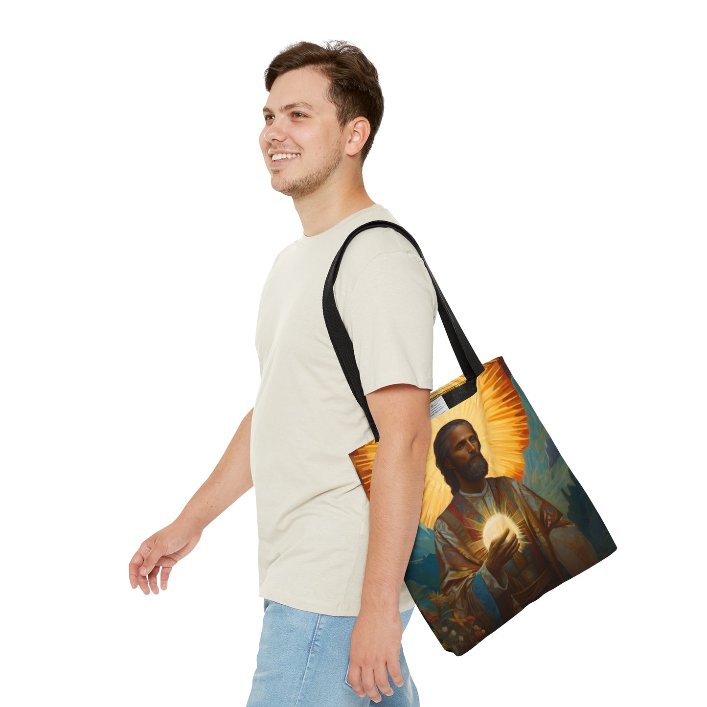 Saint Benignus of Dijon Tote Bag - Large Medium Small Faith Art Bag - Gift for Catholic - religious art purse - all over print