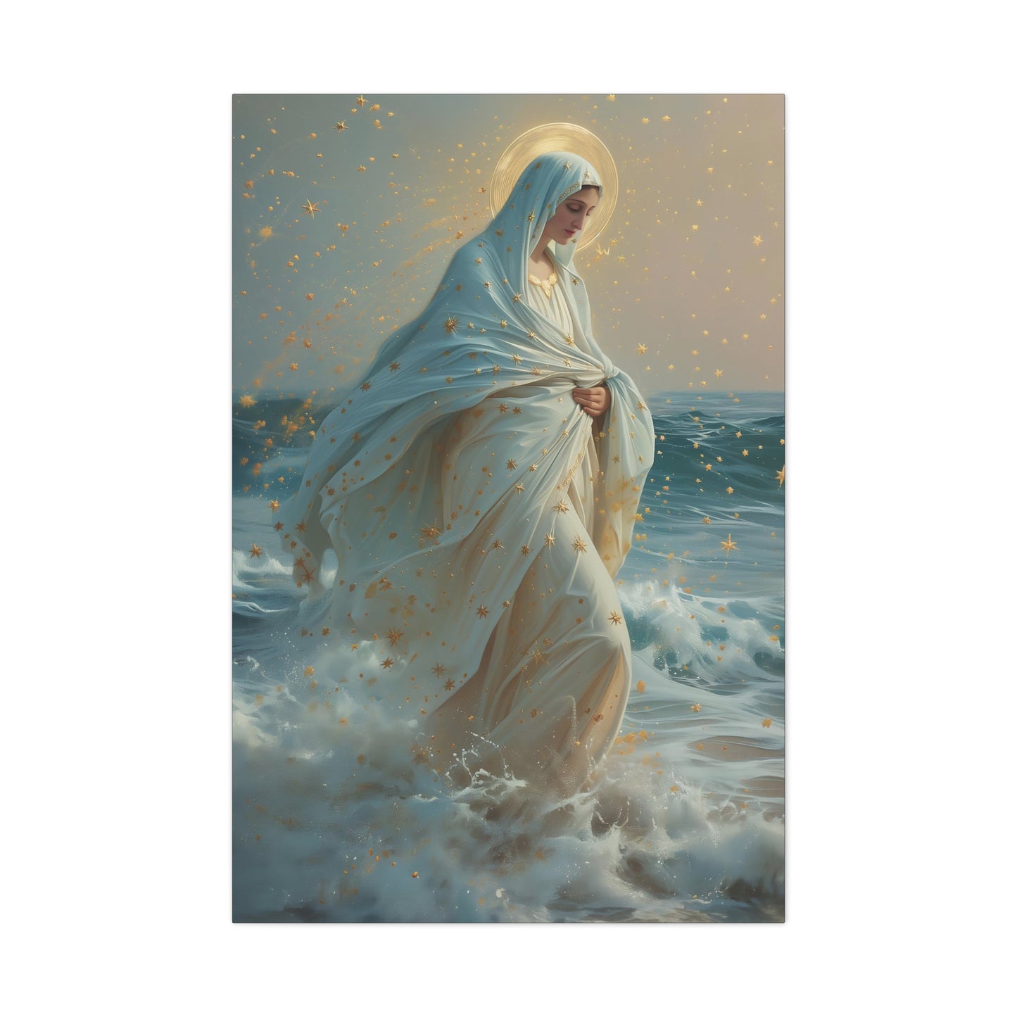 Guiding Light - Our Lady, Star of the Sea - Museum Wrapped Canvas - Sanctified Souls - Religious Art for your Home