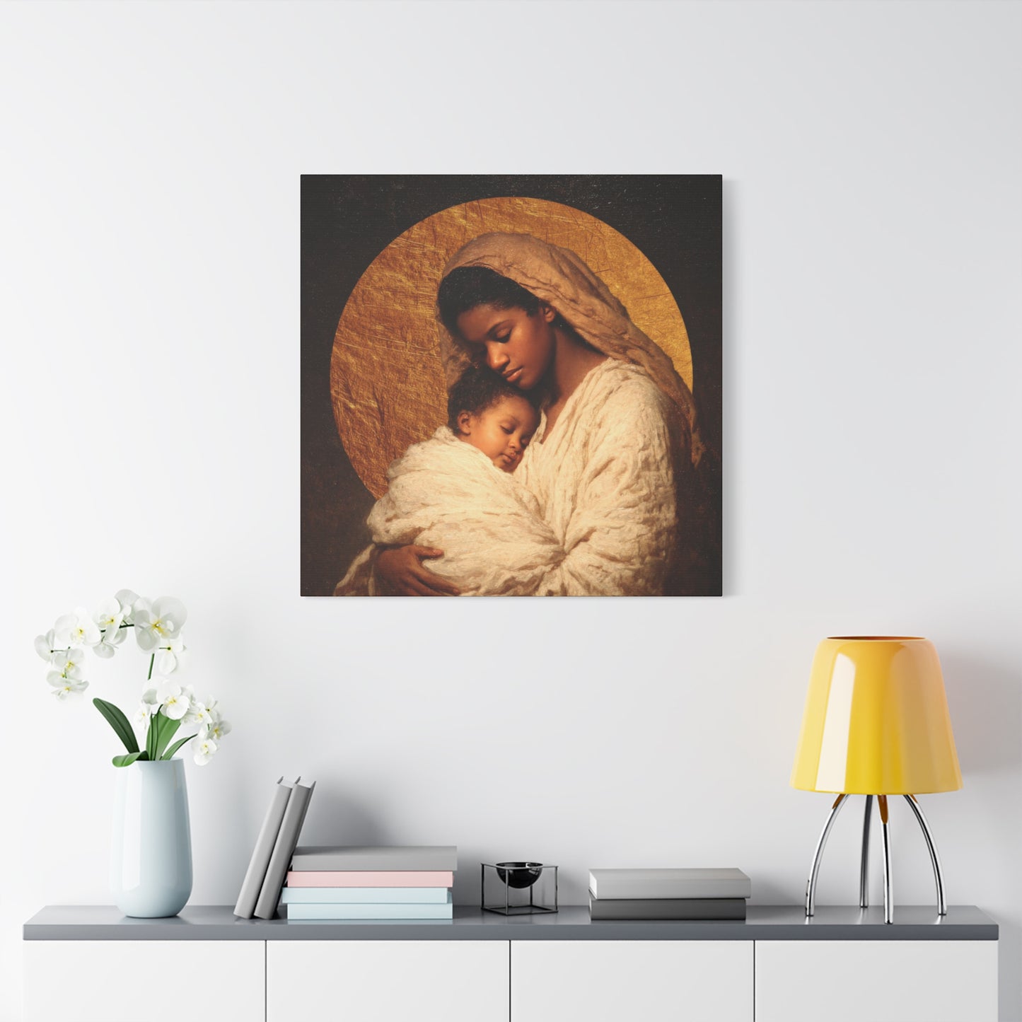 Our Lady of the Manger - Mother Mary and the Christ Child - Gallery Wrapped Canvas - Print - Religious Art for your Home - Catholic