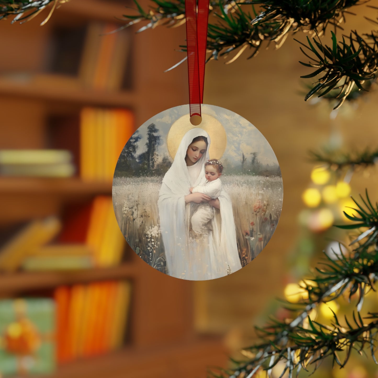 Our Lady of the Prairie Metal Ornament - Religious Holiday Christmas Ornament and Keepsake - Prayer Ornament