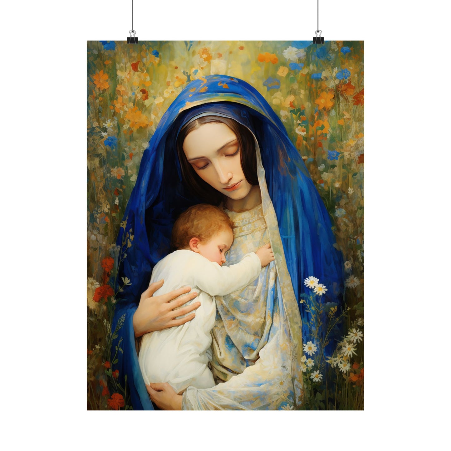 The Eternal Mother Mary and the Infant Jesus - Sanctified Souls Print - Multiple Sizes - Premium Matte Vertical Posters