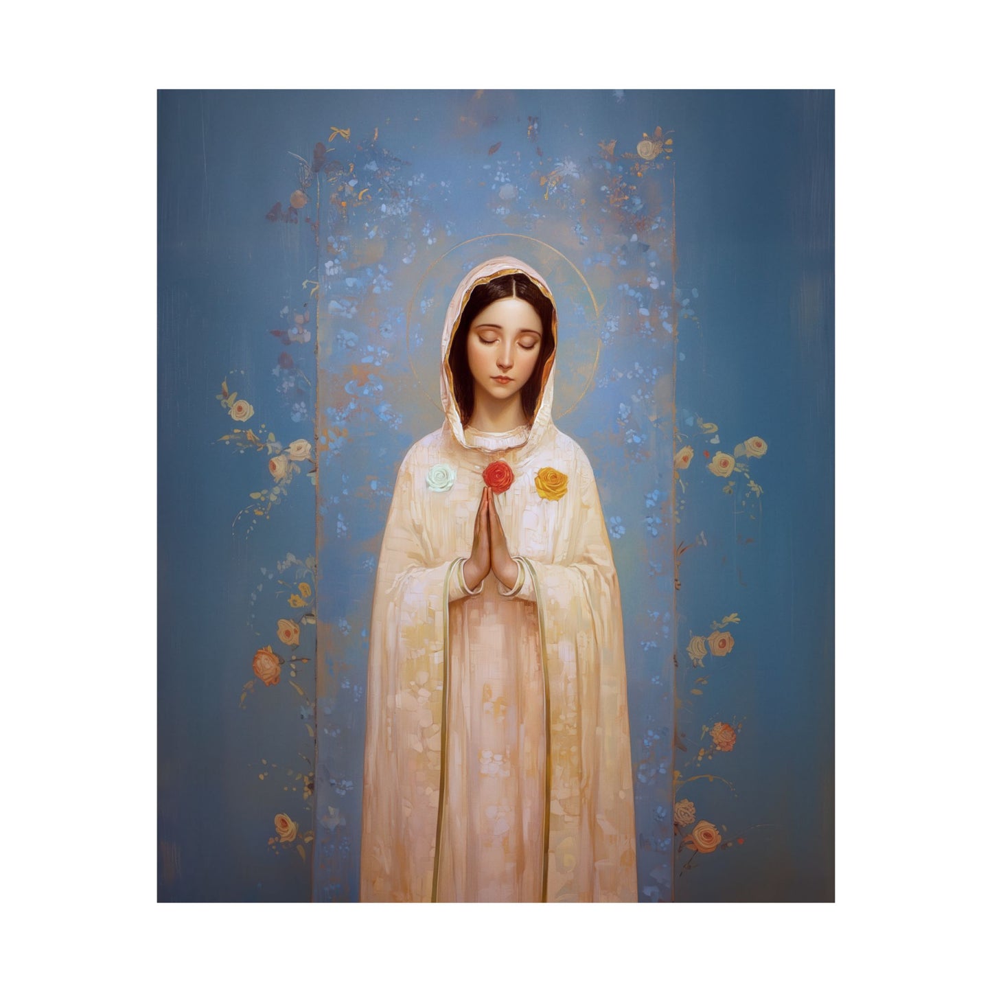 Rosa Mystica - Mystical Rose - Mother Mary - Marian Art - Sanctified Souls Print - Multiple Sizes - Premium Vertical Posters
