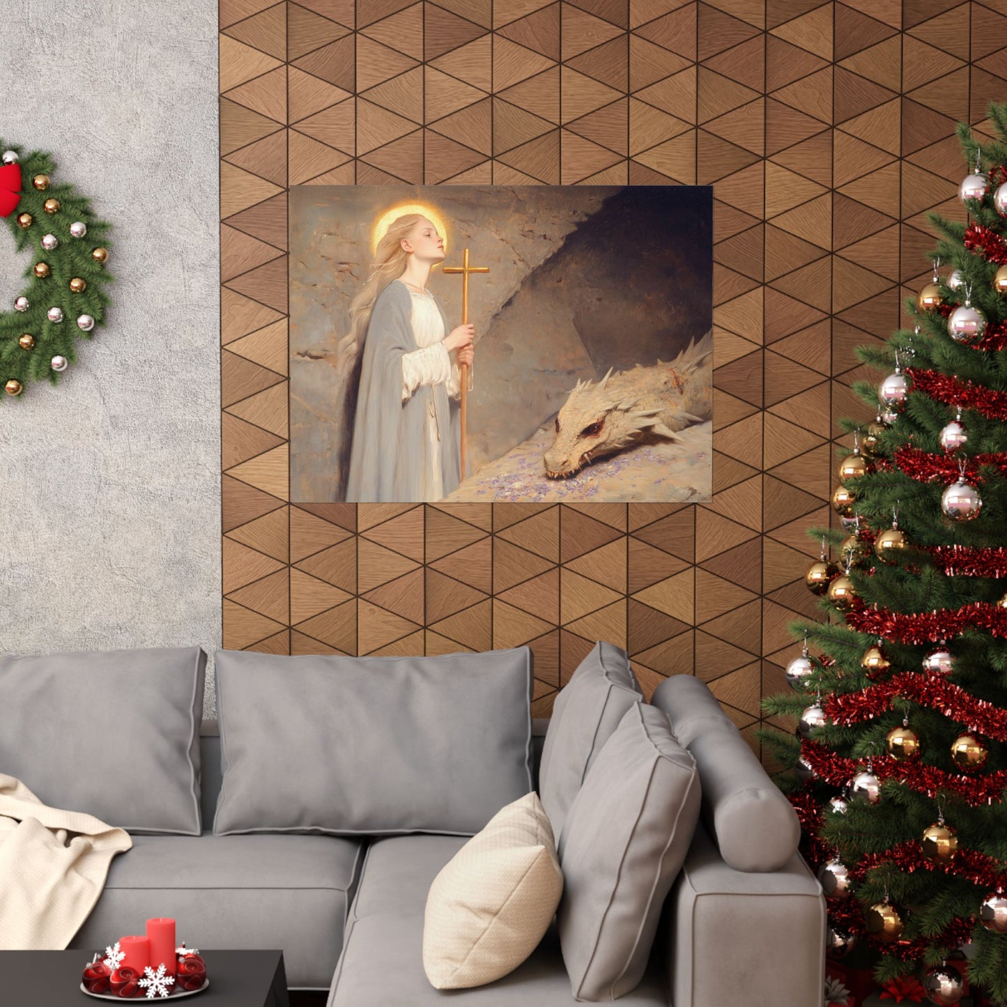 Saint Margaret of Antioch - Sanctified Souls Print - Multiple Sizes - Premium Posters - Catholic Art - Christian Home Decor Artwork