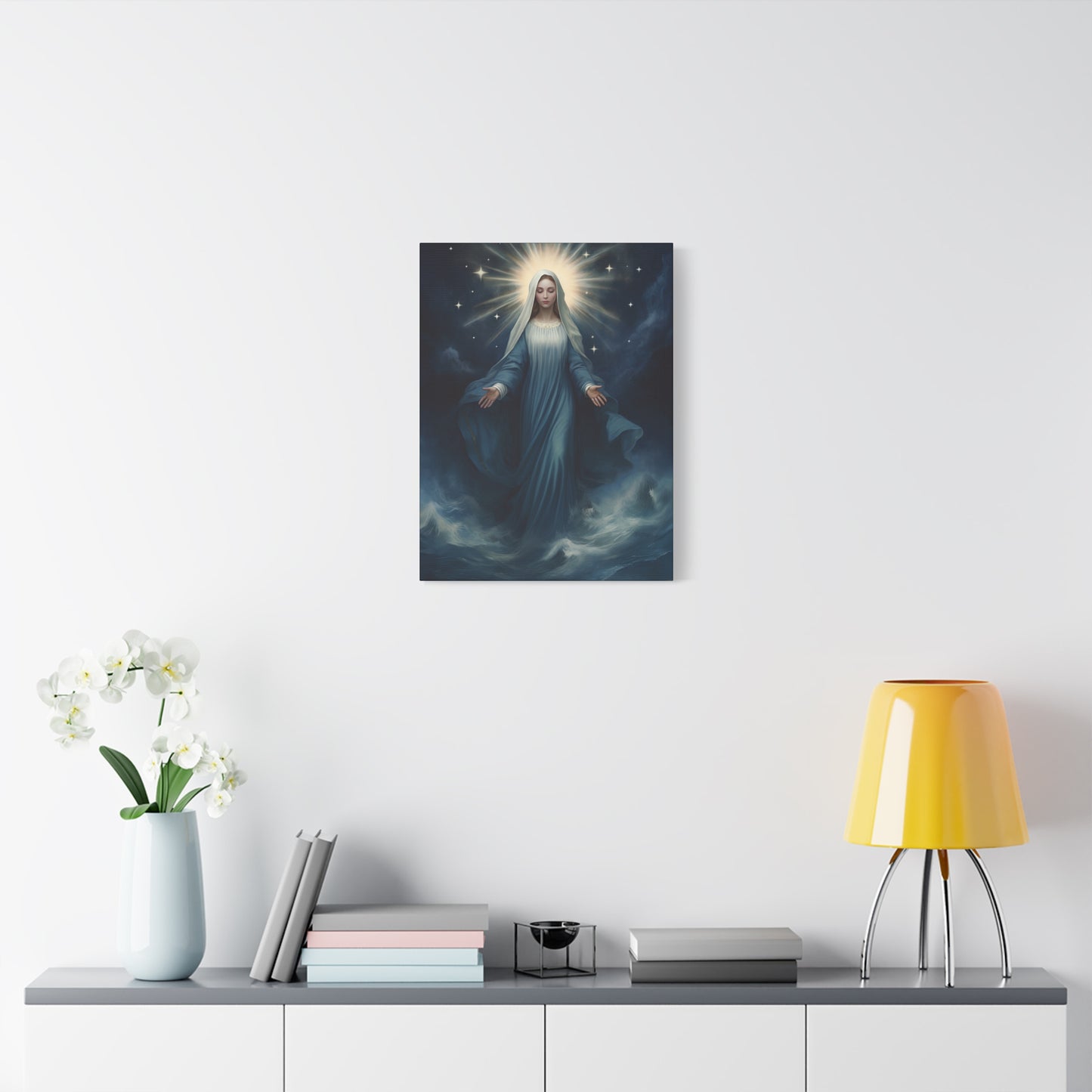Our Lady Star of the Sea Canvas Print - Multiple Sizes - Catholic Home art - Museum Wrapped Canvas - Stella Maris