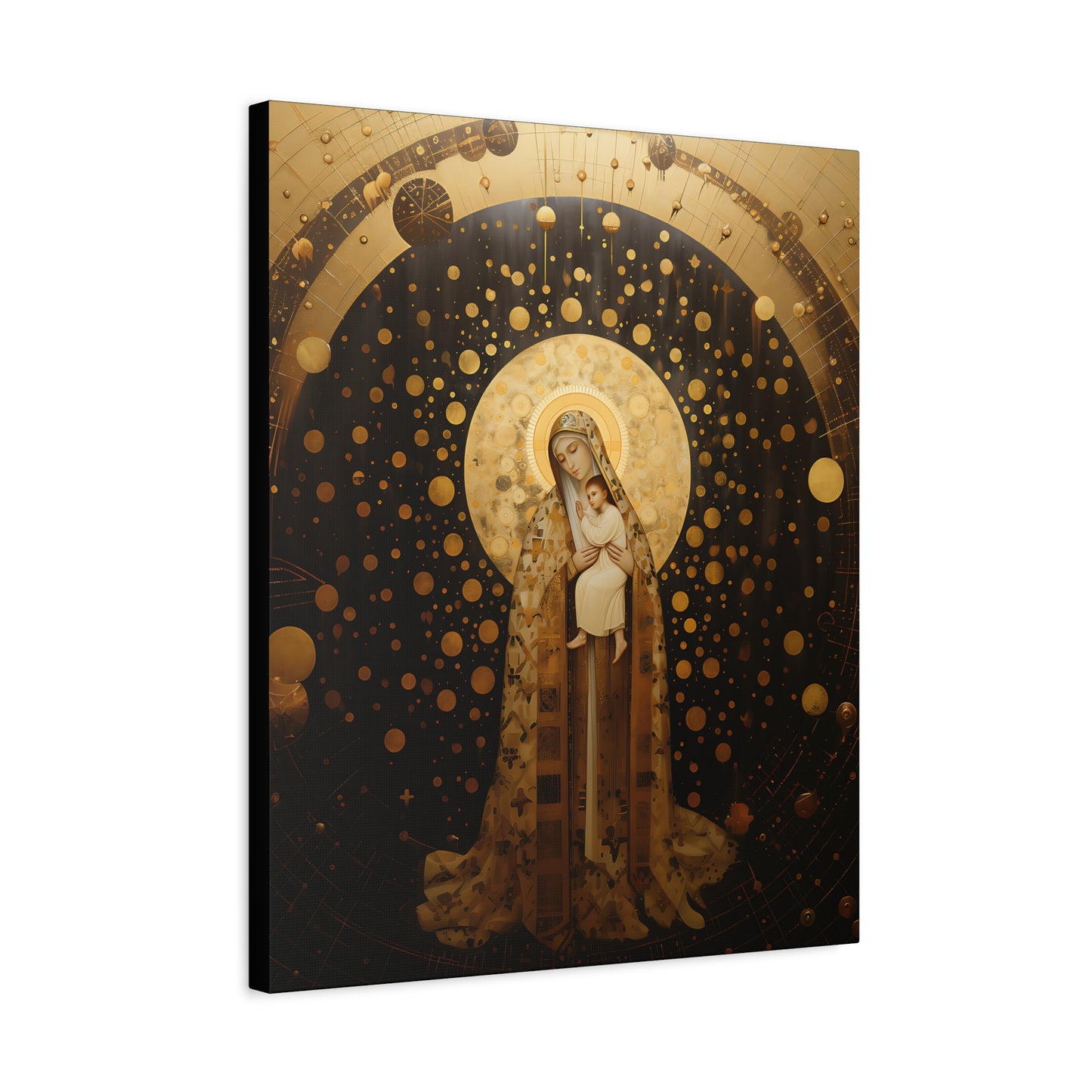 The Golden Mary - Mary the Blessed Virgin - Gallery Wrapped Canvas - Sanctified Souls Print - Religious Art for your Home - Pop Art
