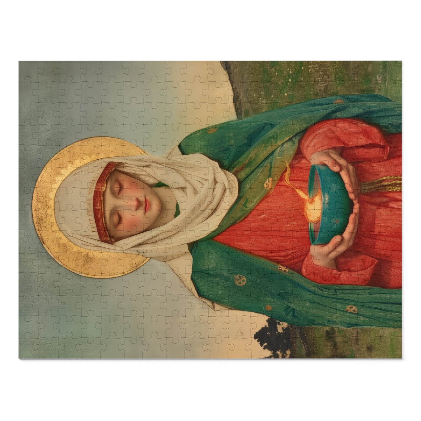 Saint Brigid of Ireland / Kildare - Puzzle and Keepsake Tin - Religious (30, 110, 252, 500,1000) - Religious Puzzle - Gifts for Catholics