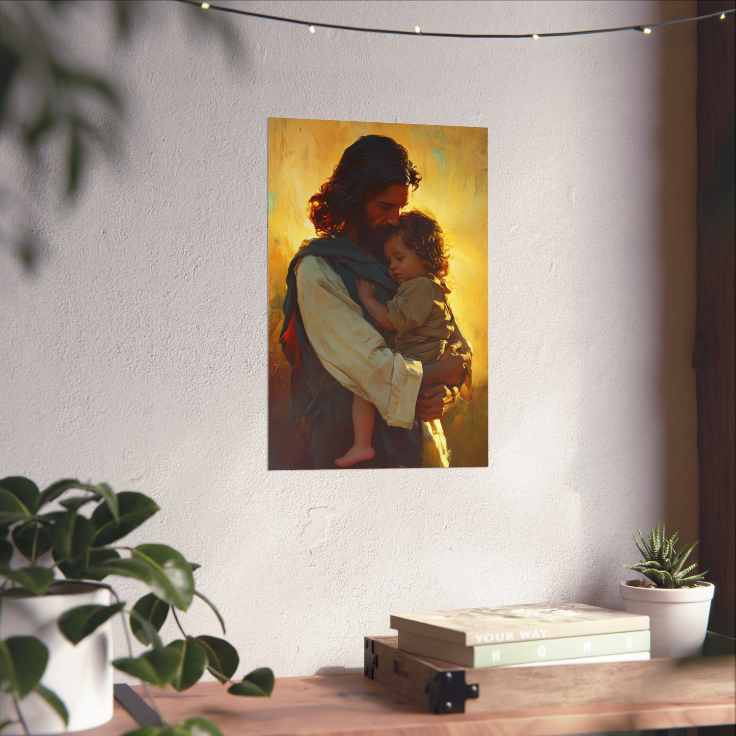 Divine Protector of the Innocent - Christ and Child Poster Print - Sanctified Souls Print - Catholic Art - Christian painting