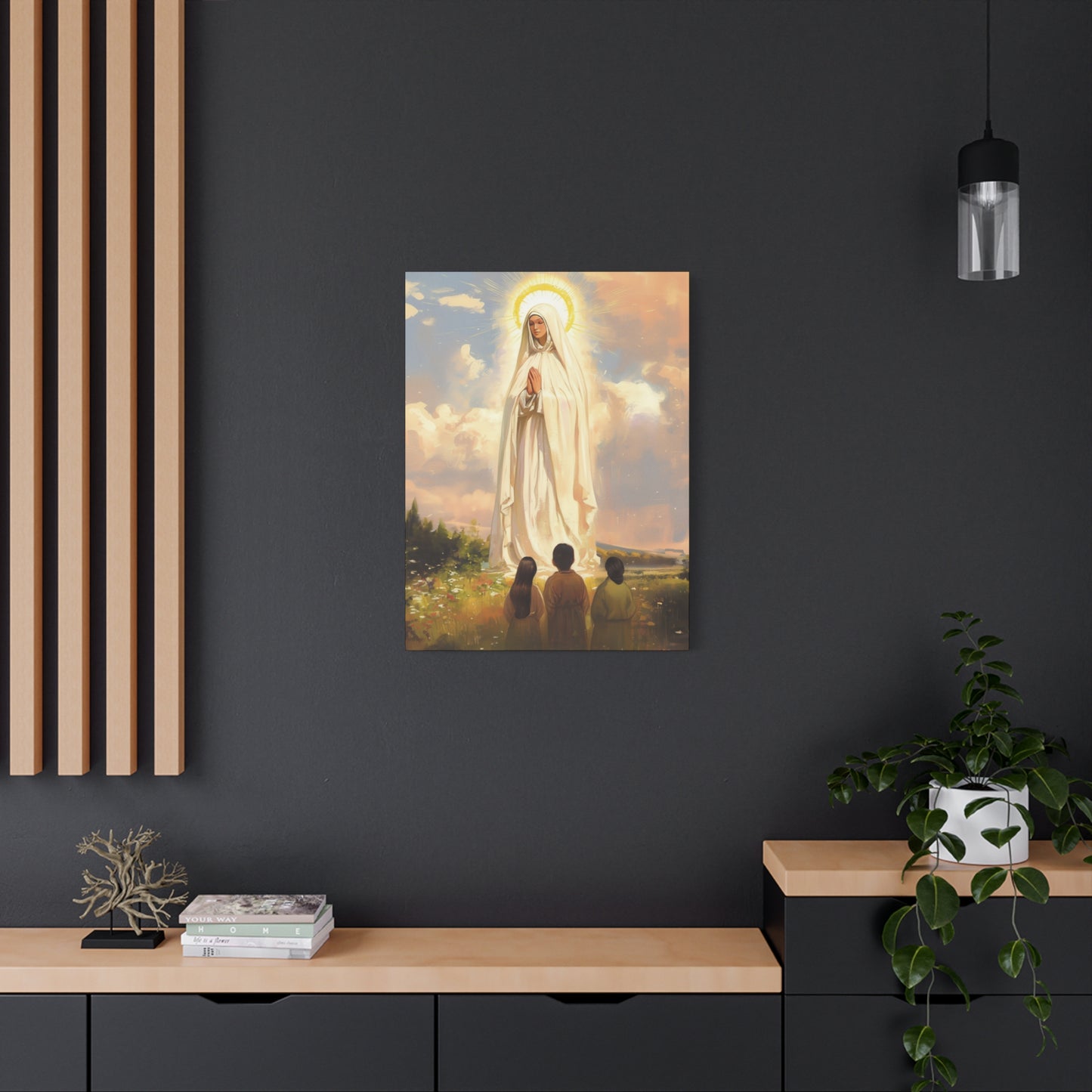 Our Lady of Fátima - Gallery Wrapped Canvas - Print - Religious Art for your Home - Catholic art print - prayer room art