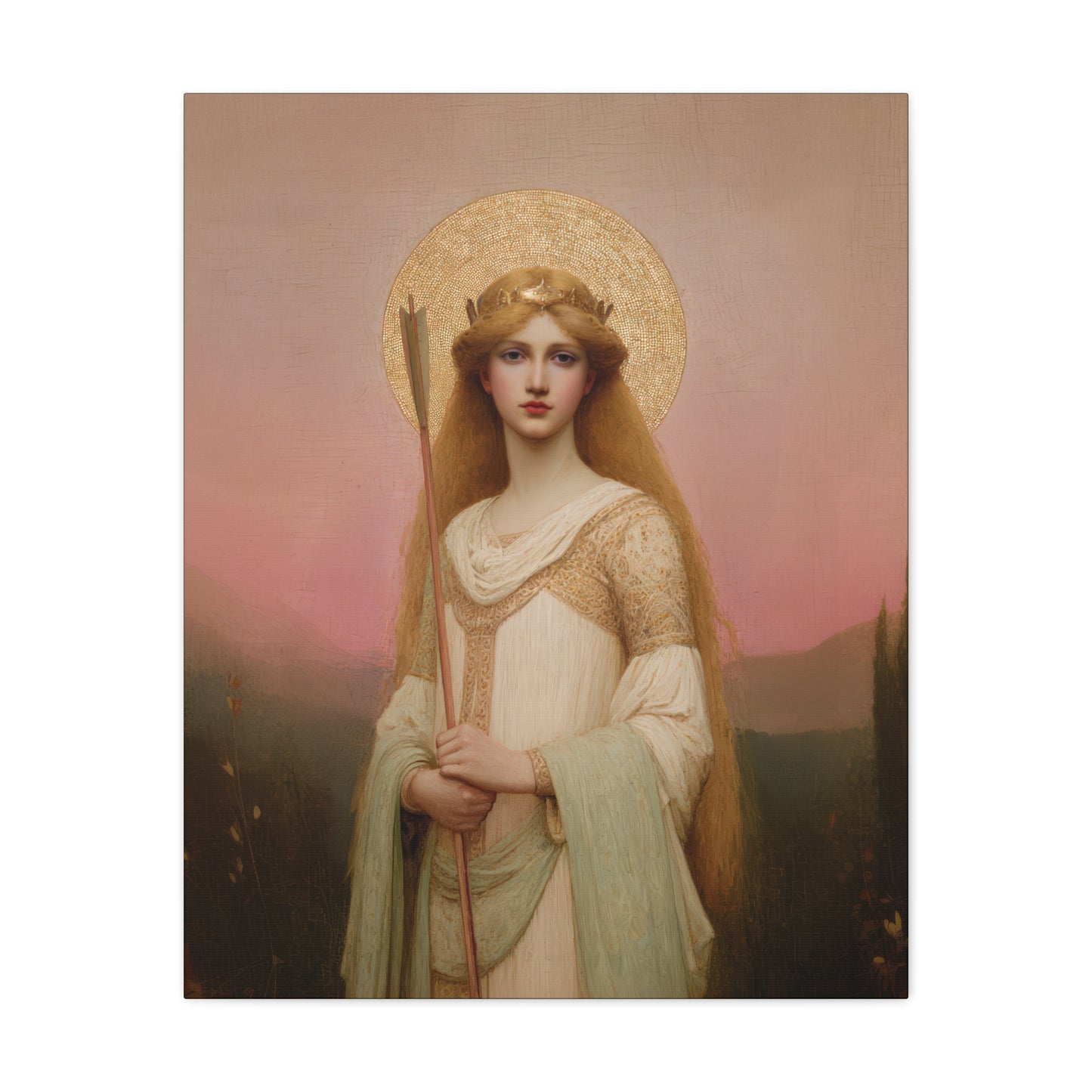 Saint Ursula -  Museum Wrapped Canvas - Sanctified Souls Print - Religious Art for your Home - Catholic Patron Saint Art