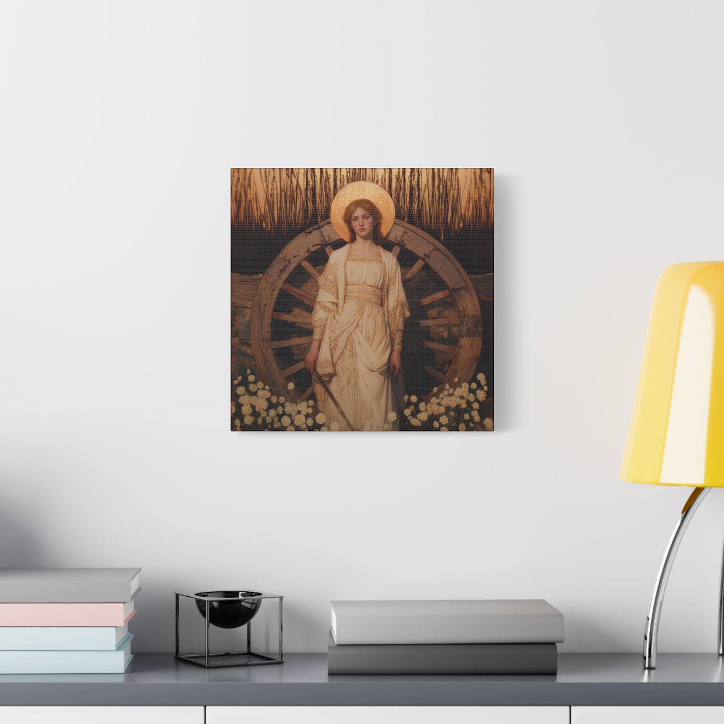 Saint Catherine of Alexandria -  Museum Wrapped Canvas - Sanctified Souls Print - Religious Art for your Home - Catholic Patron Saint Art