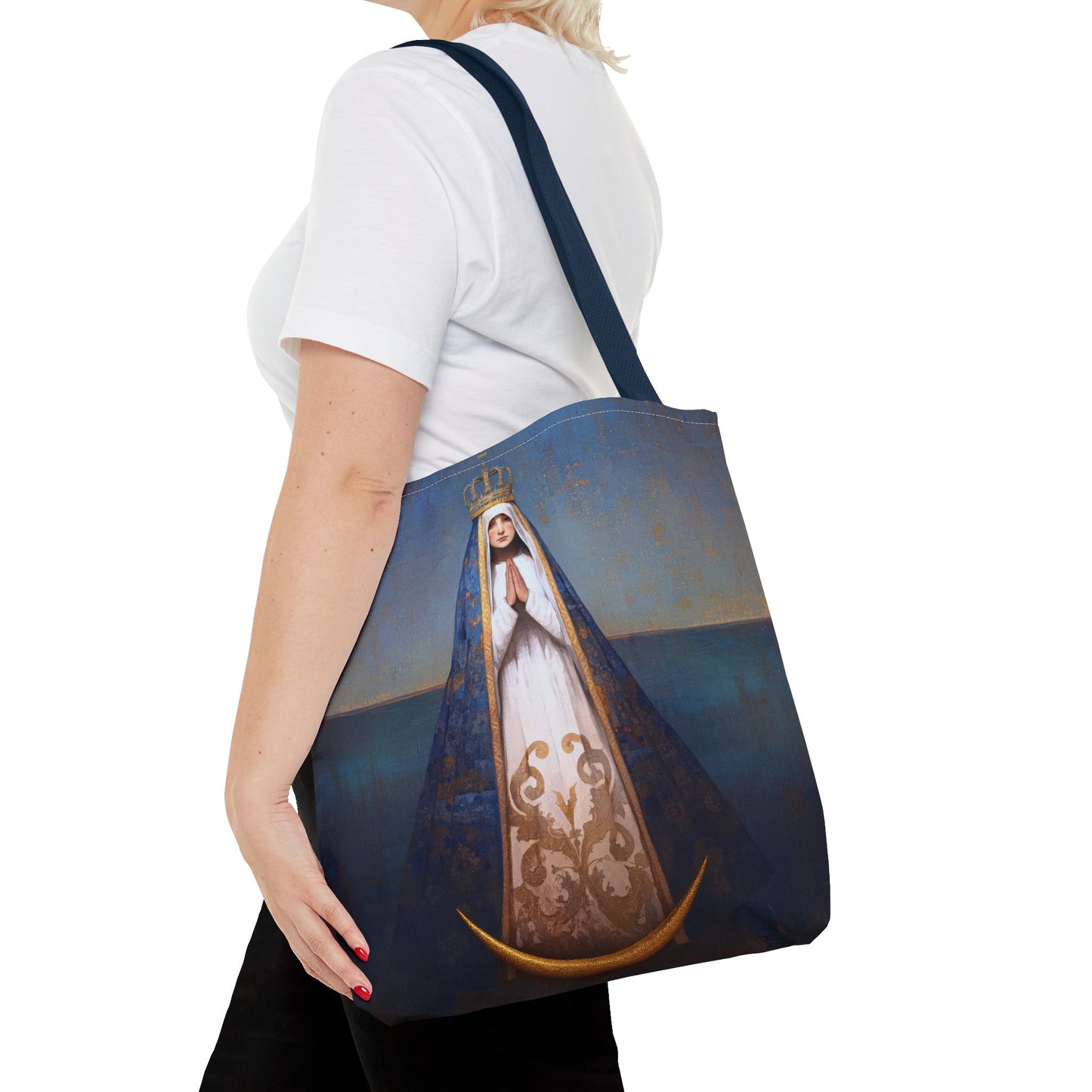 Virgen del Valle - Mother Mary  - Virgin of the Valley - Marian Art - Tote Bag - Large Medium Small Faith Art Bag - Tote Purse