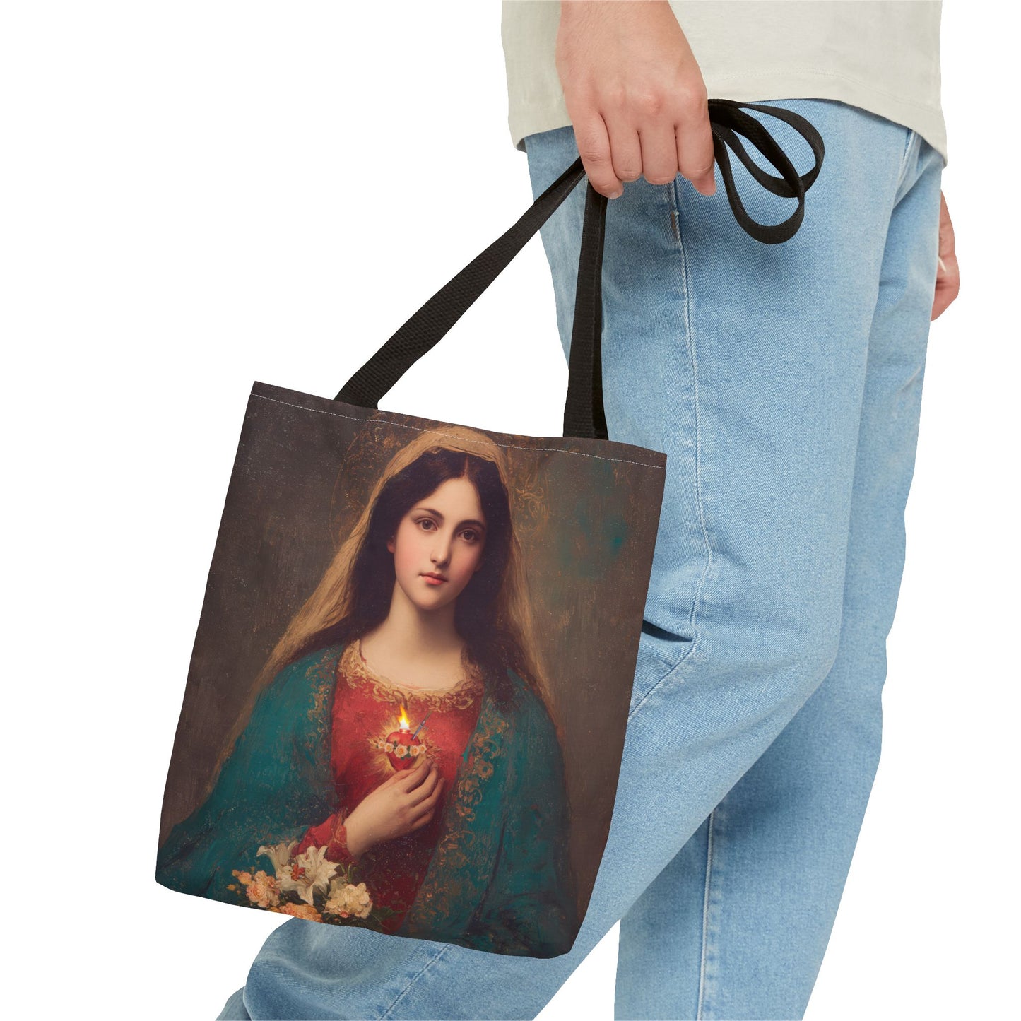 The Immaculate Heart of Mary - Mother Mary - Marian Art - Tote Bag - Large Medium Small Faith Art Bag - Tote Purse - Double Sided