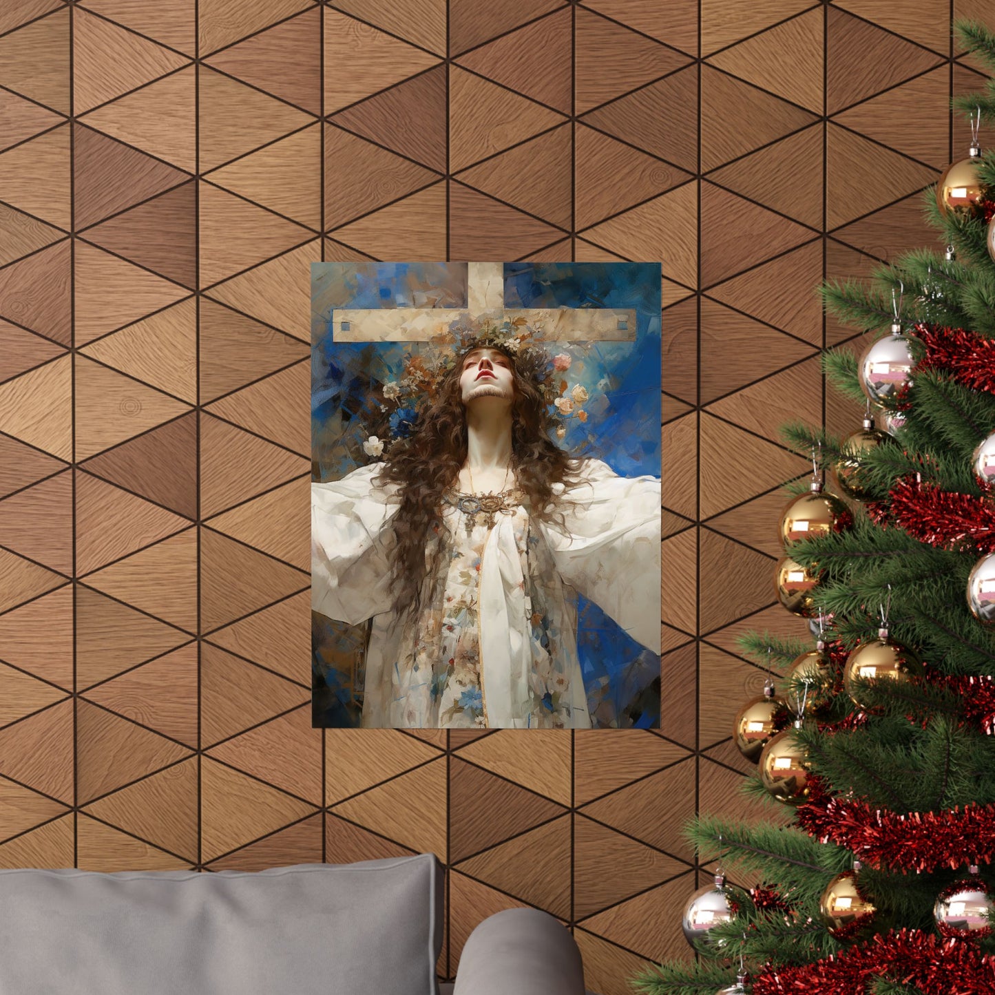 Saint Wilgefortis - Sanctified Souls Print - Multiple Sizes - Premium Matte Vertical Posters - The Bearded Virgin Martyr