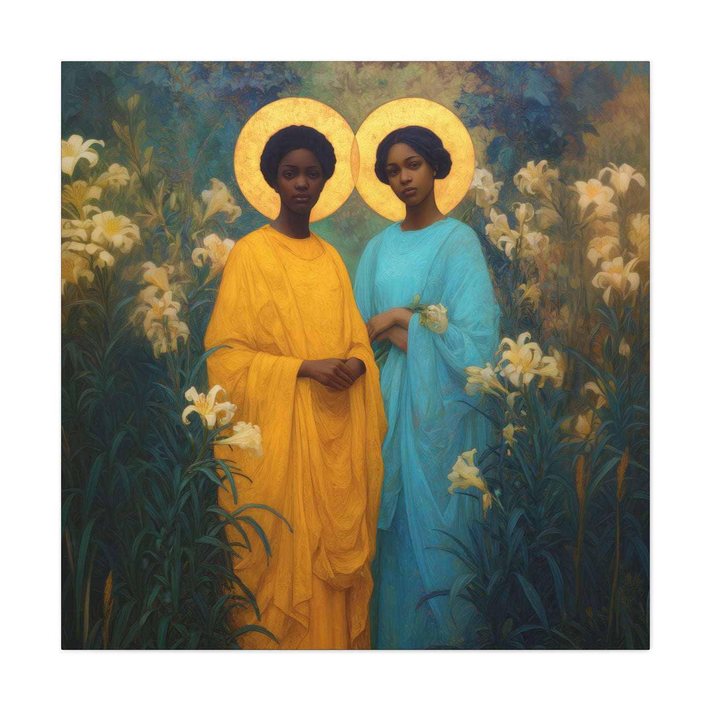 Saint Perpetua and Saint Felicity -  Museum Wrapped Canvas - Sanctified Souls Print - Religious Art for your Home - Catholic Saint Art