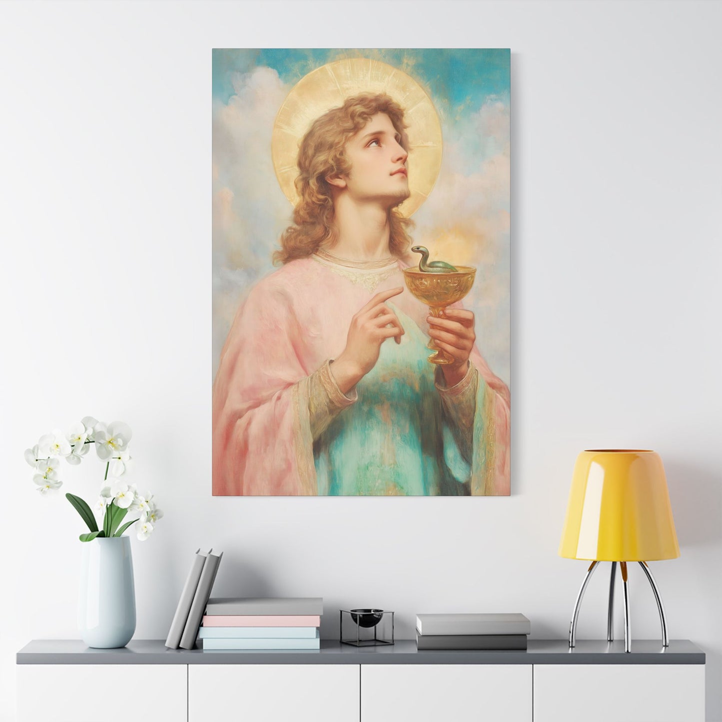 Saint John the Apostle Wrapped Canvas Print - Multiple Sizes - Catholic Home art Matte Canvas, Stretched - Disciple Print