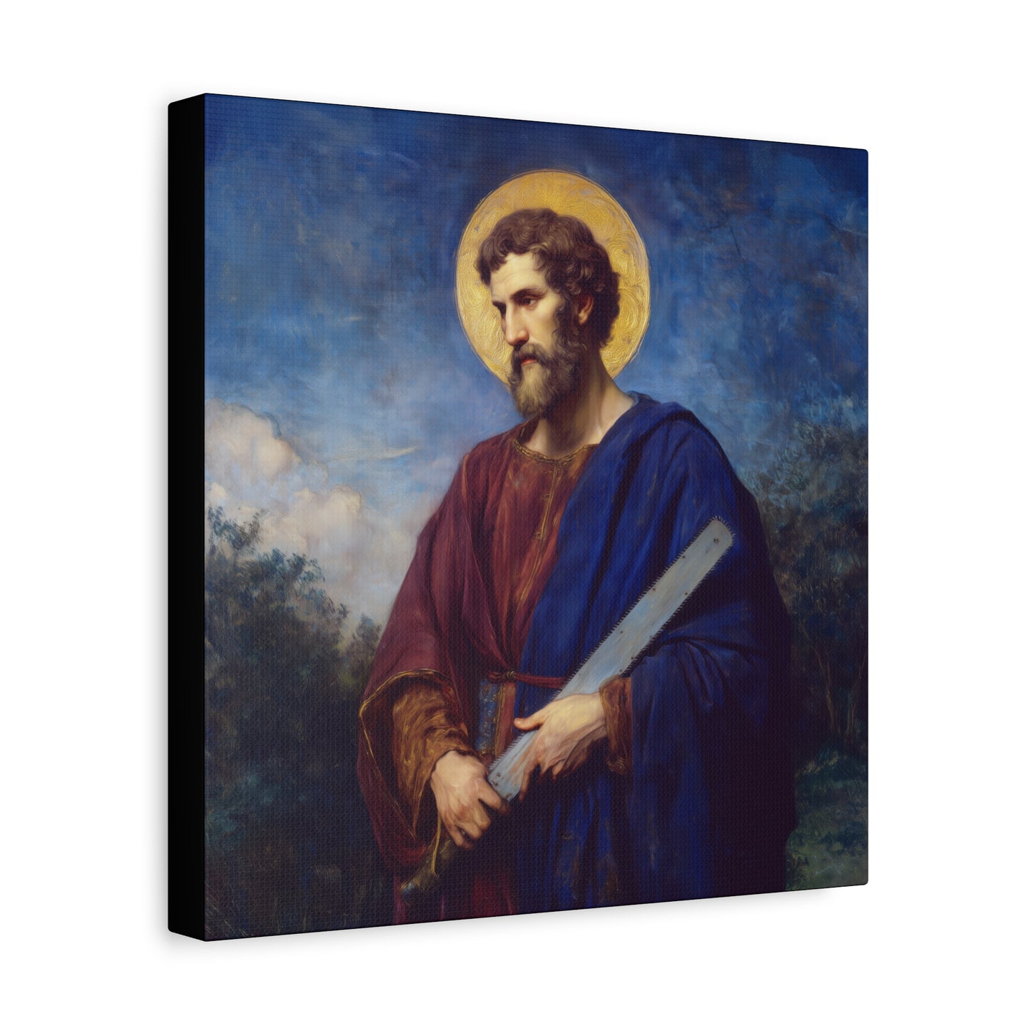 Saint Simon the Apostle  - Gallery Wrapped Canvas - Print - Religious Art for your Home - Catholic Art