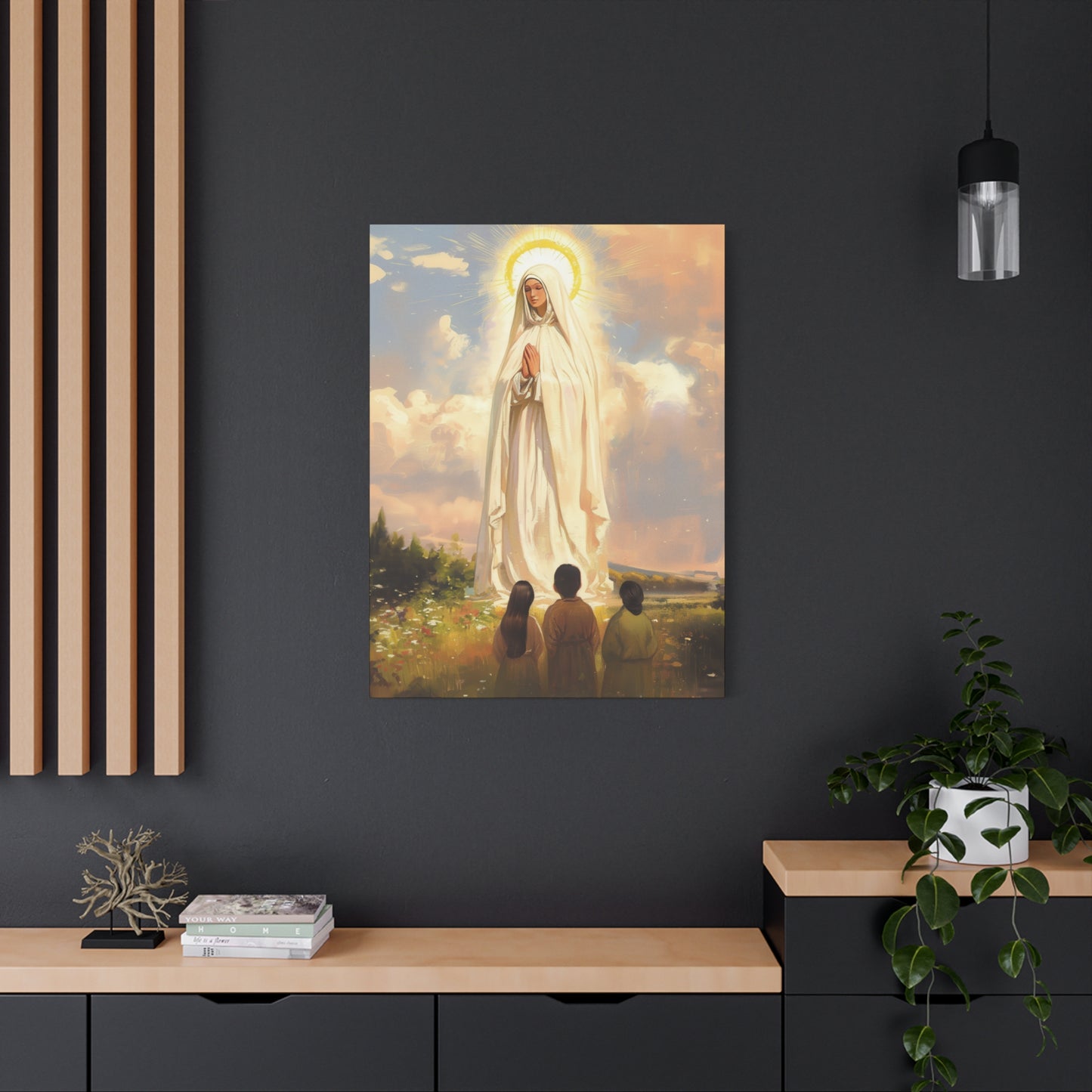 Our Lady of Fátima - Gallery Wrapped Canvas - Print - Religious Art for your Home - Catholic art print - prayer room art
