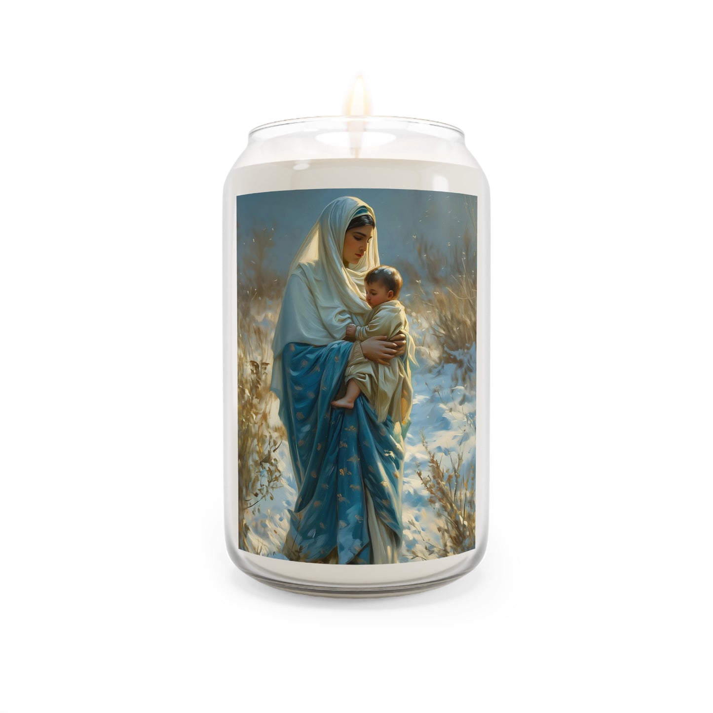 Snowfall of Grace - Our Lady's Winter Radiance - Scented Prayer Candle, 13.75oz - Tall Size - Religious Candle - Our Lady of the Snows
