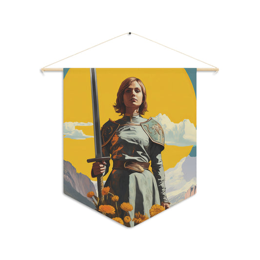 Saint Joan of Arc Wall Banner / Wall Hanging / Pennant - Saint art for your home - Prayer room - Catholic Home - 18" x 21"