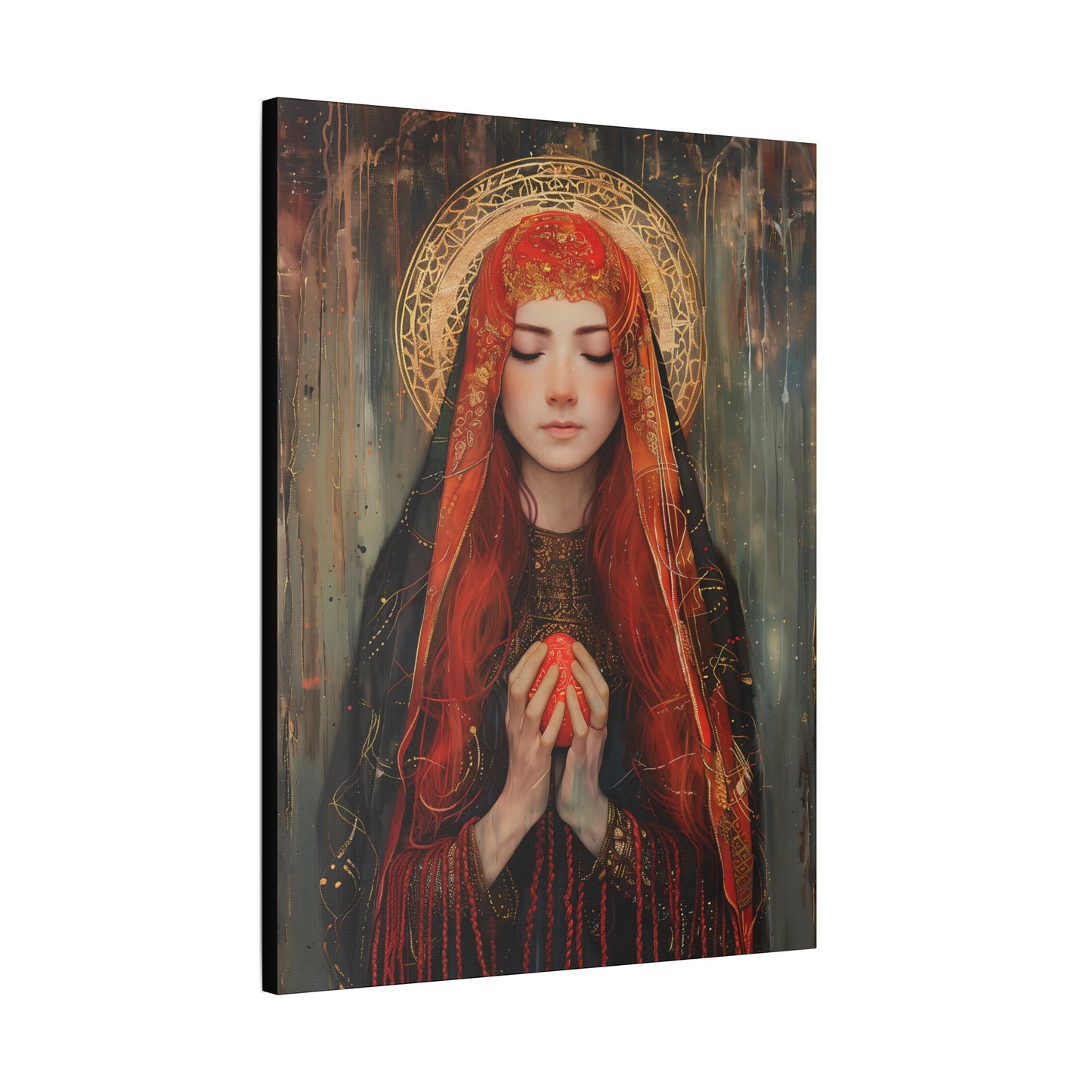 Devotion of Mary Magdalene - Saint Mary Magdalene and the Red Easter Egg - Museum Wrapped Canvas - Print - Religious Art for your Home