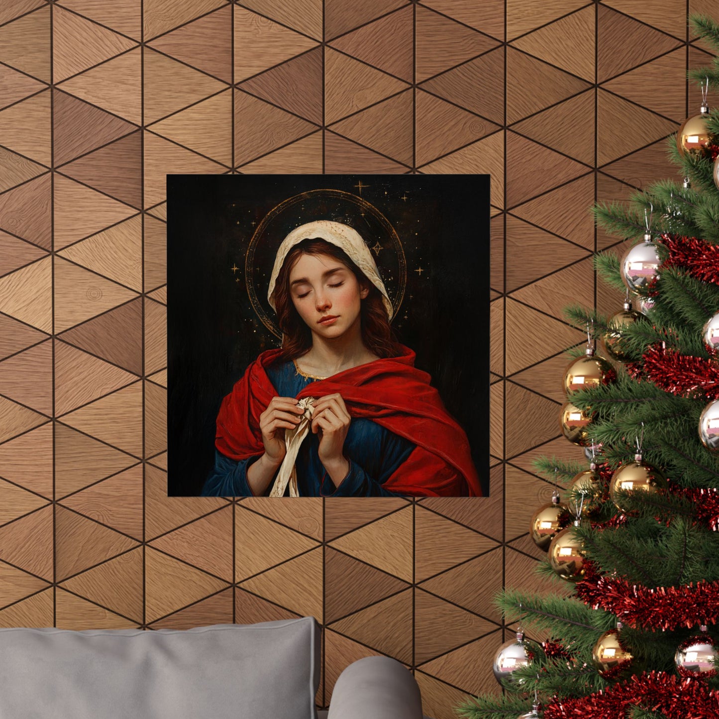 Mary Undoer of Knots - Mother Mary  - Untier of Knots - Marian Art - Sanctified Souls Print - Multiple Sizes - Premium Vertical Posters