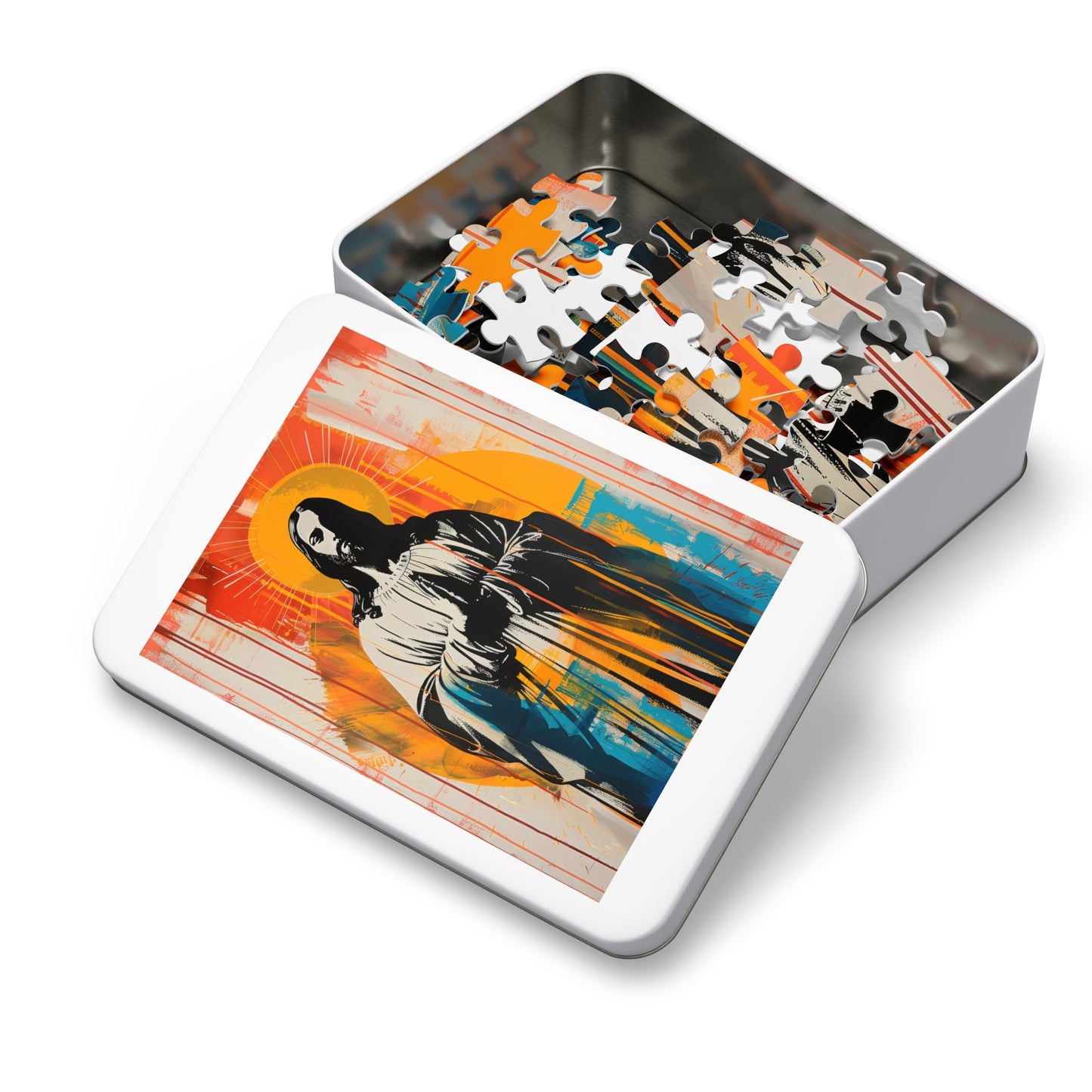 Jesus, King of Peace and Light - Puzzle and Keepsake Tin - Religious (30, 110, 252, 500,1000) - Religious Puzzle - Christ Mixed Media Art